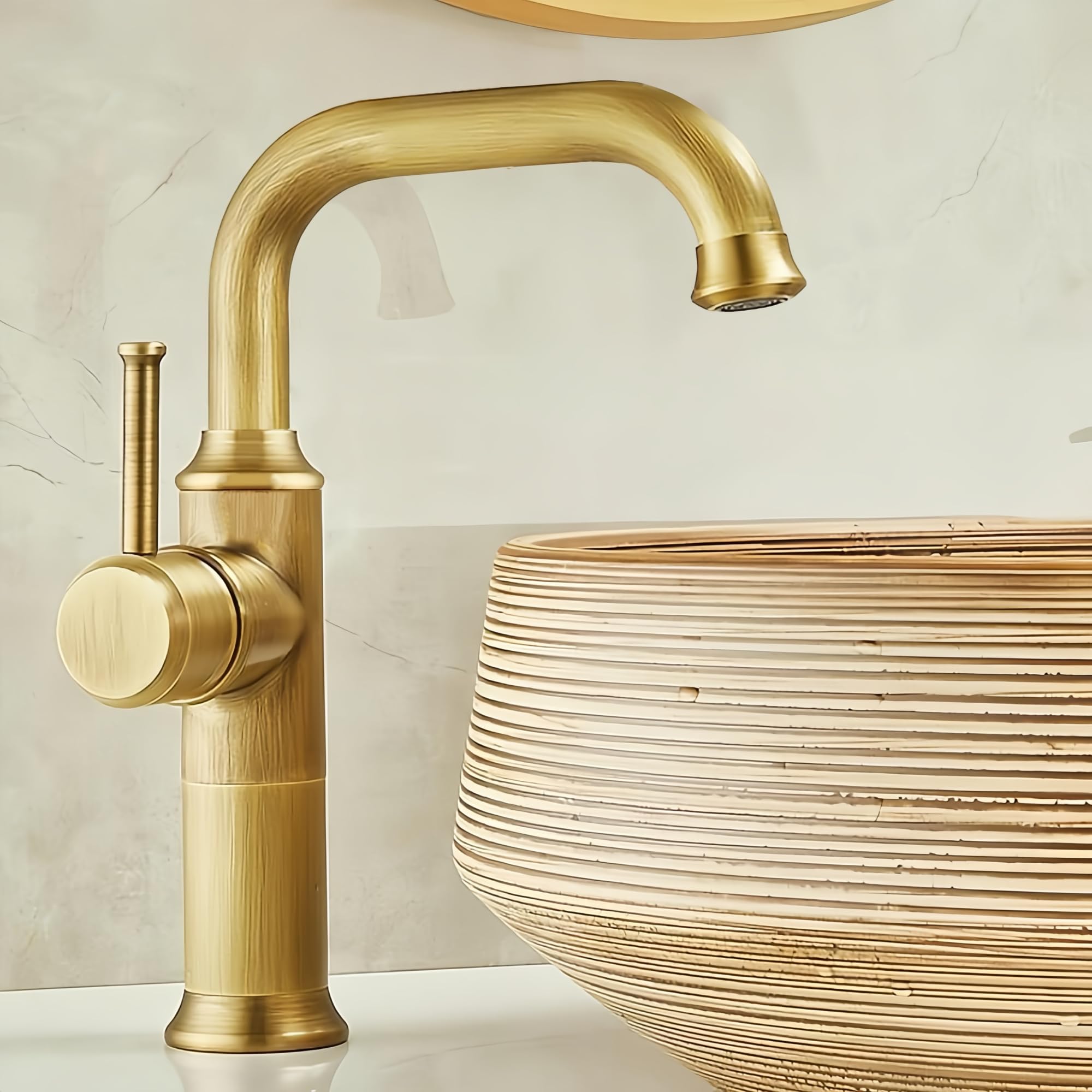 Kopyfantap Rubinetto Lavabo Bagno Alto Retrò Ottone