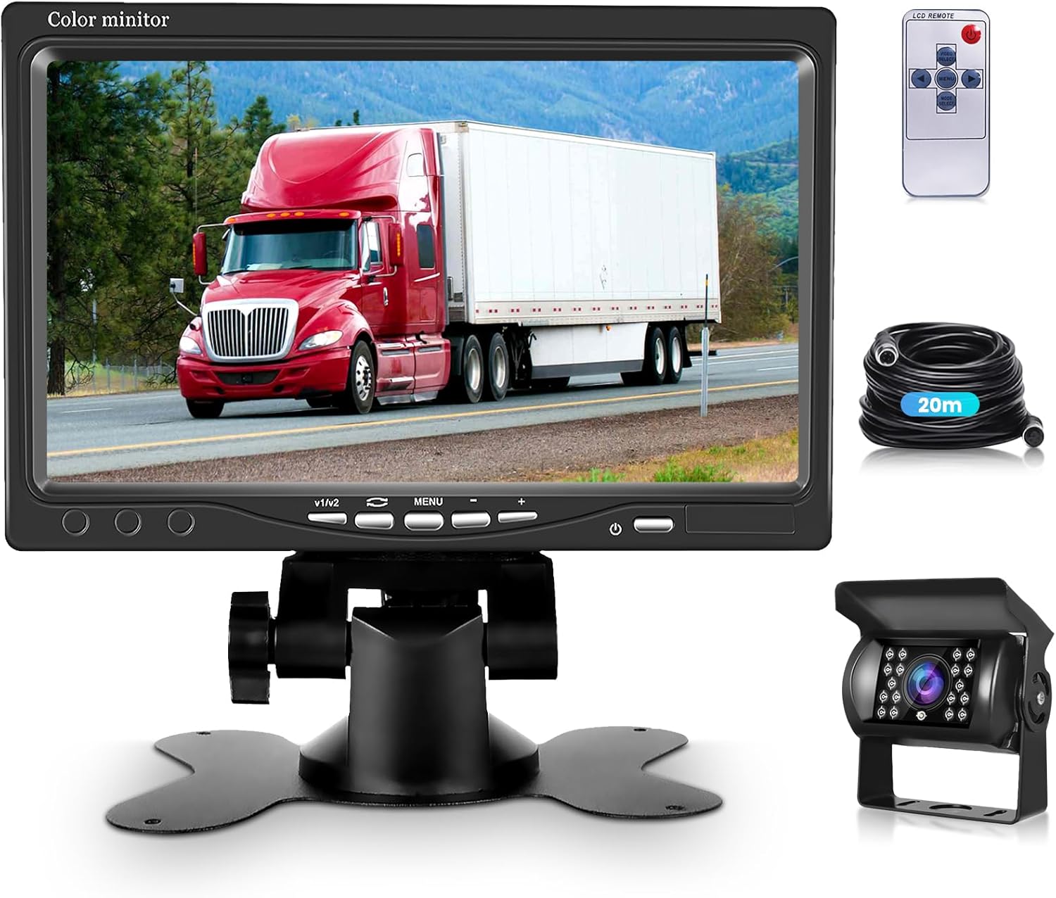 Telecamera Retromarcia Auto con Monitor 7 Pollici e Cavo - immagine 1