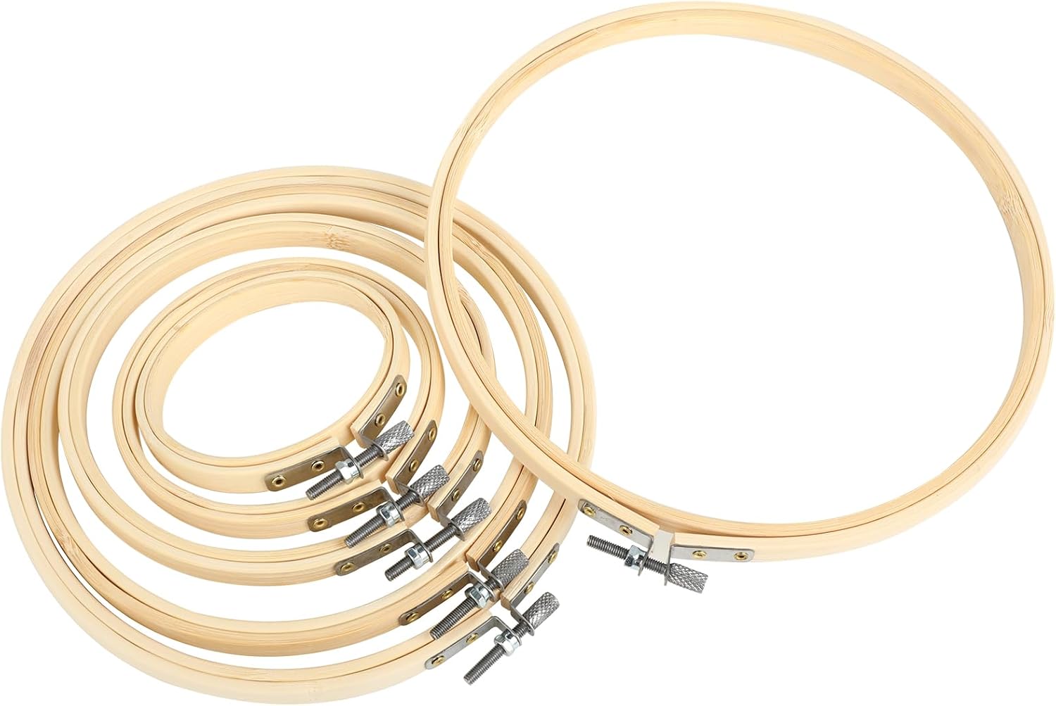 Set 6 Telai da Ricamo in Legno Rotondi - immagine 1