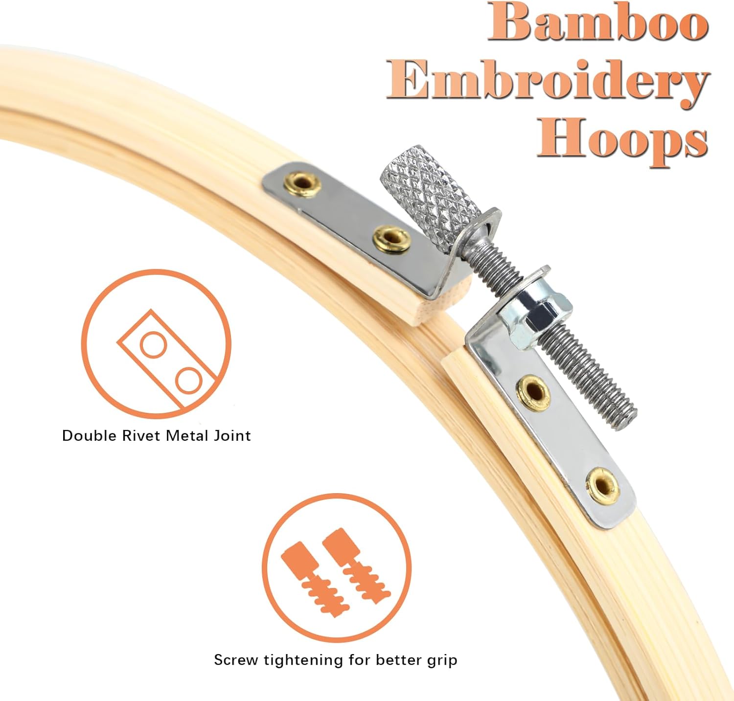 Set 6 Telai da Ricamo in Legno Rotondi - immagine 4