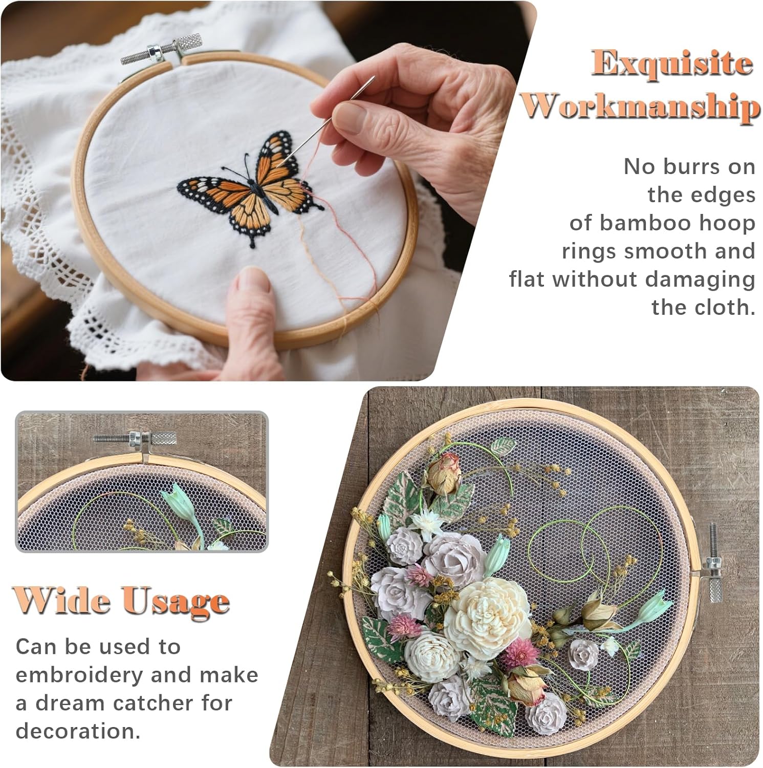 Set 6 Telai da Ricamo in Legno Rotondi - immagine 6