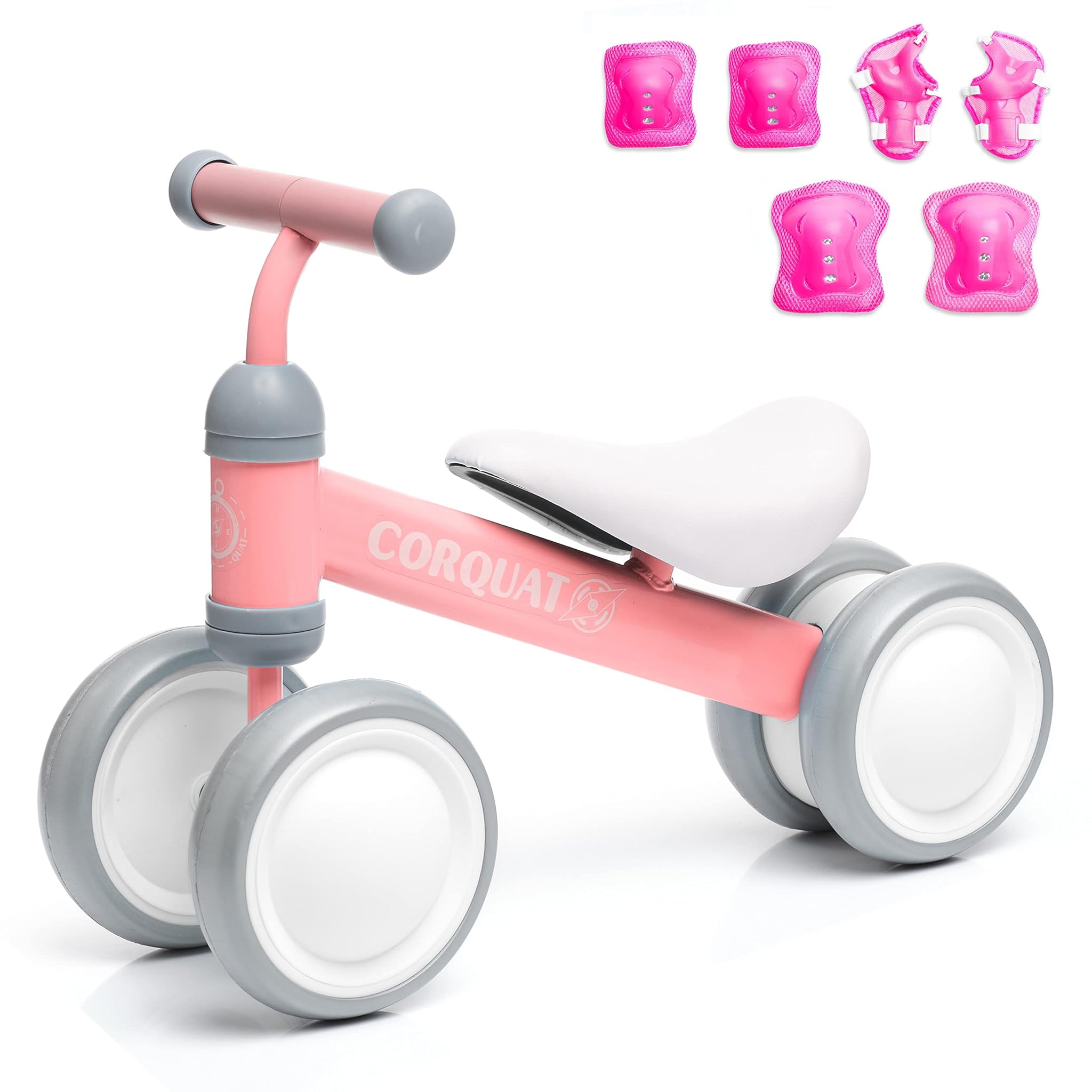 Corquat Set Protezioni 1 Anno con Ginocchiere e Gomitiere, Rosa