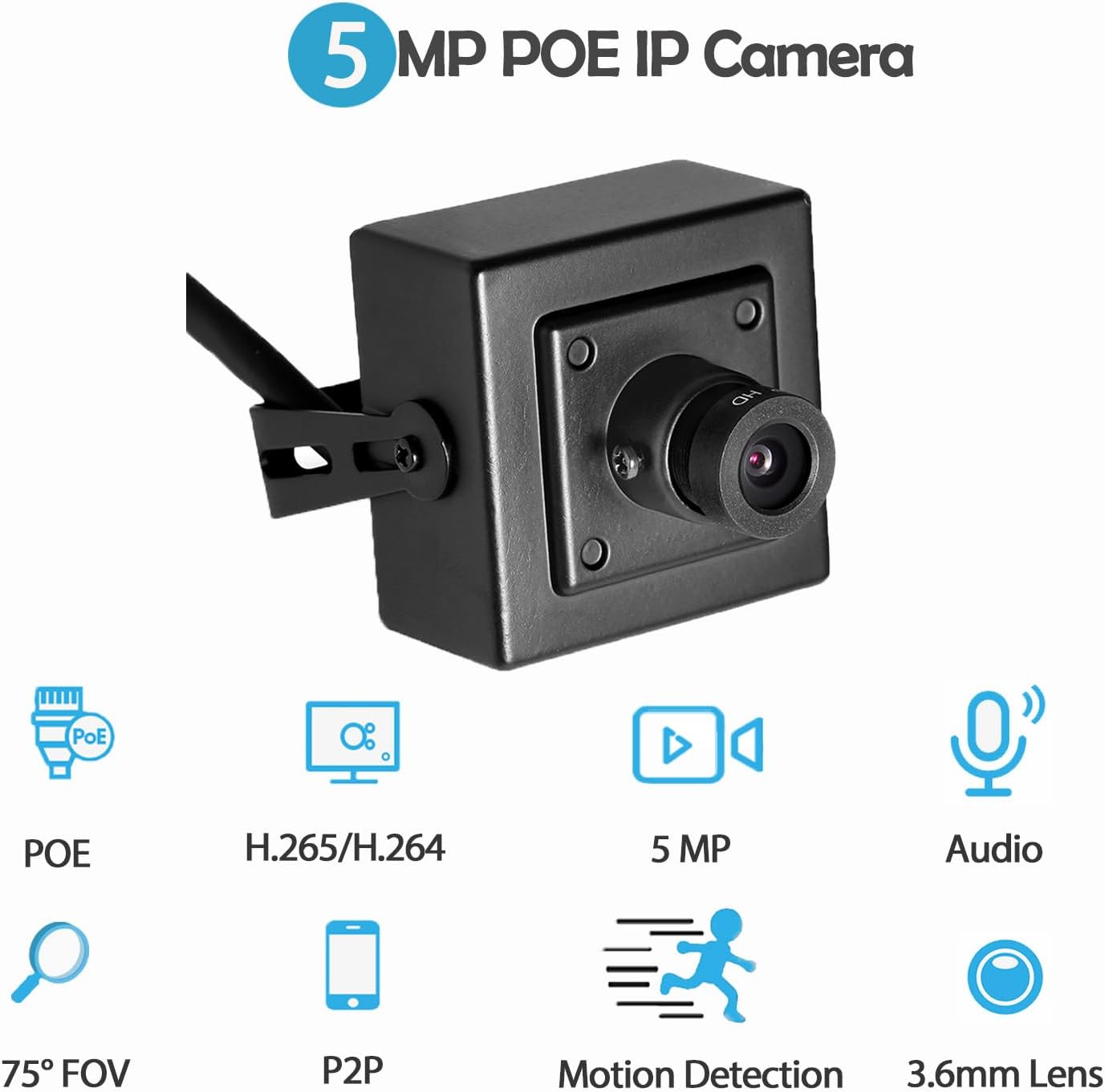 Revodata 5MP POE Telecamera IP Sicurezza Interni con Microfono - immagine 2