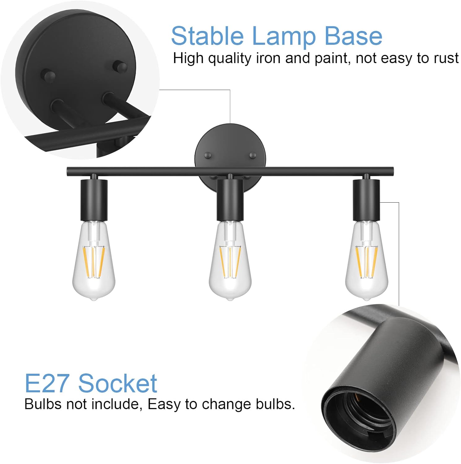 Klighten Lampada da Specchio Bagno Industriale Vintage - immagine 3