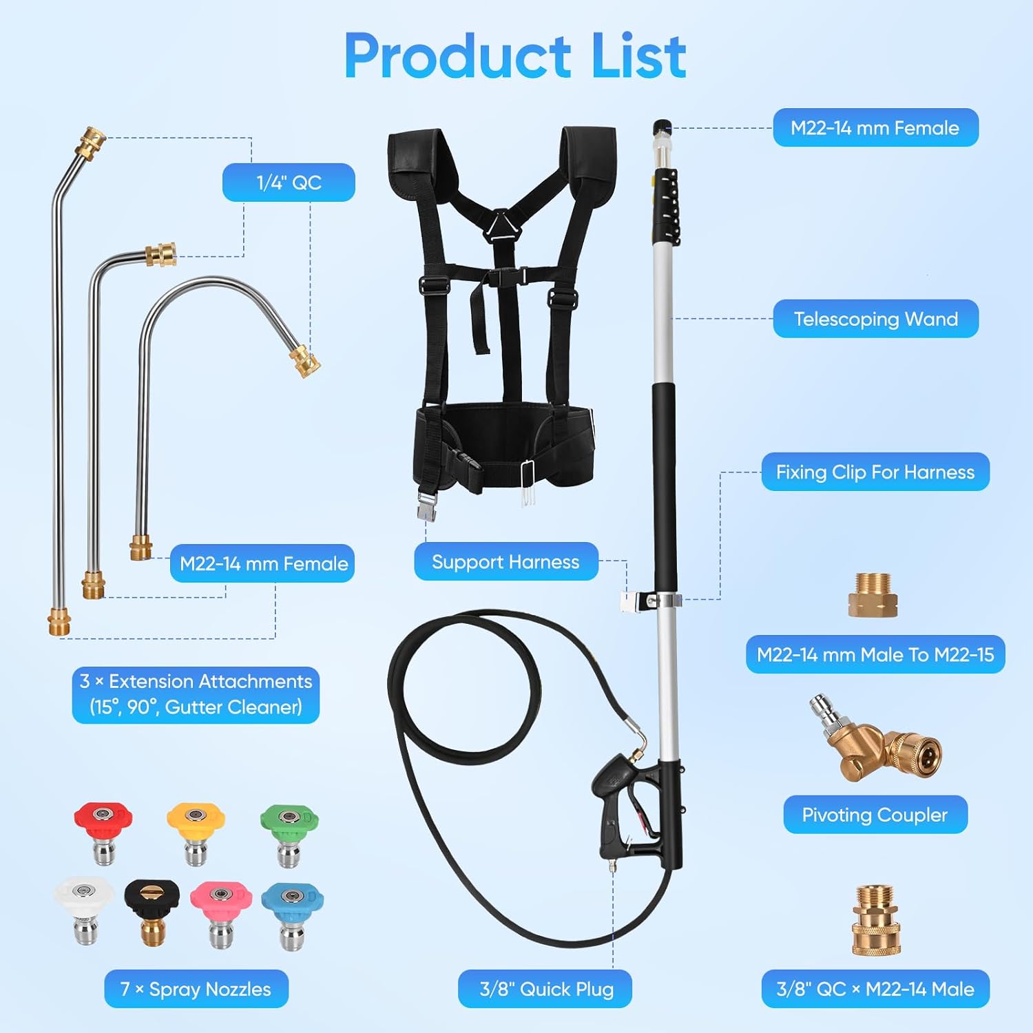 Asta telescopica per idropulitrice 7,3 m - immagine 3