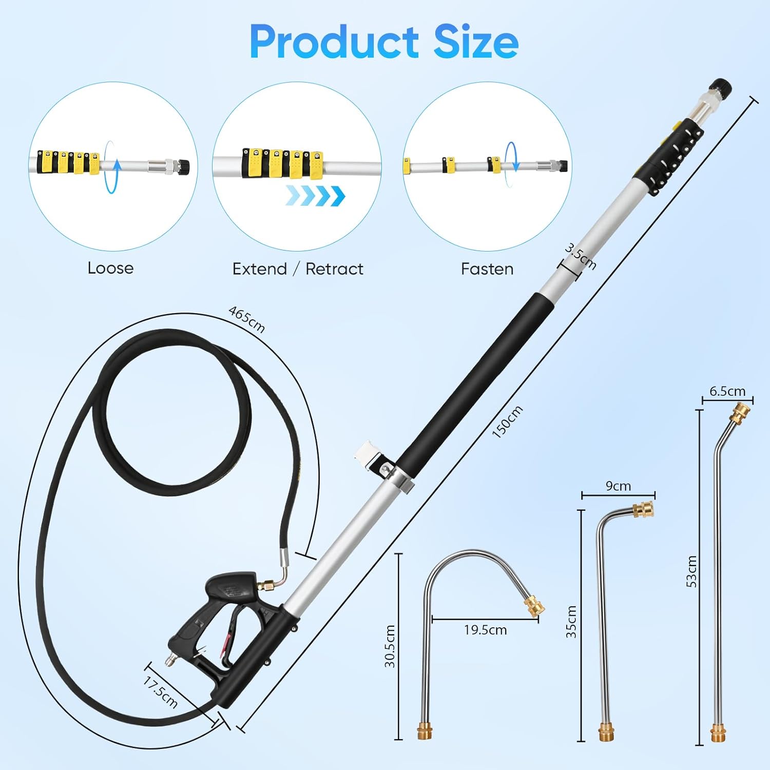 Asta telescopica per idropulitrice 7,3 m - immagine 4