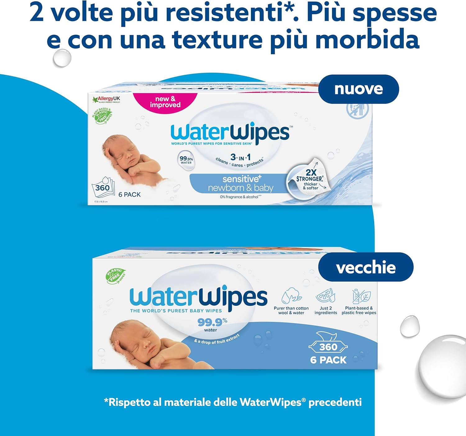 Waterwipes Sensitive+ Salviette Neonato, 360 Pezzi - immagine 3