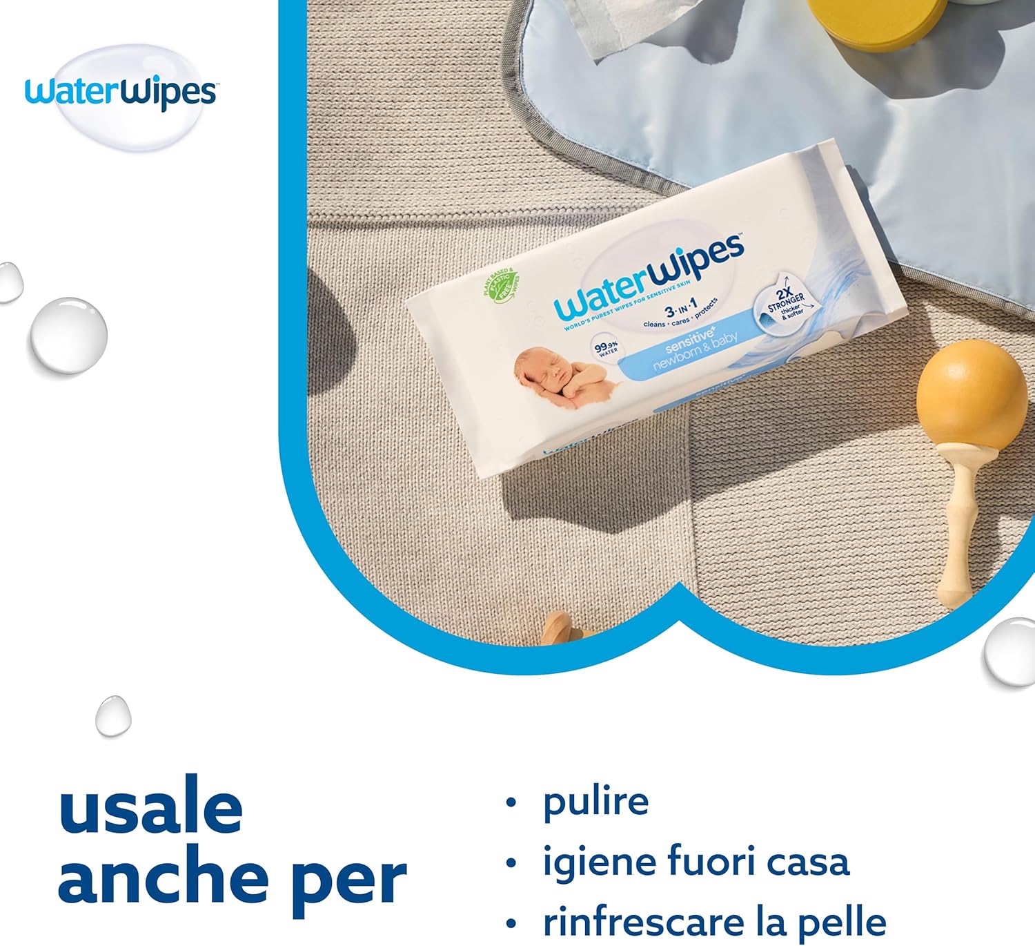 Waterwipes Sensitive+ Salviette Neonato, 360 Pezzi - immagine 6