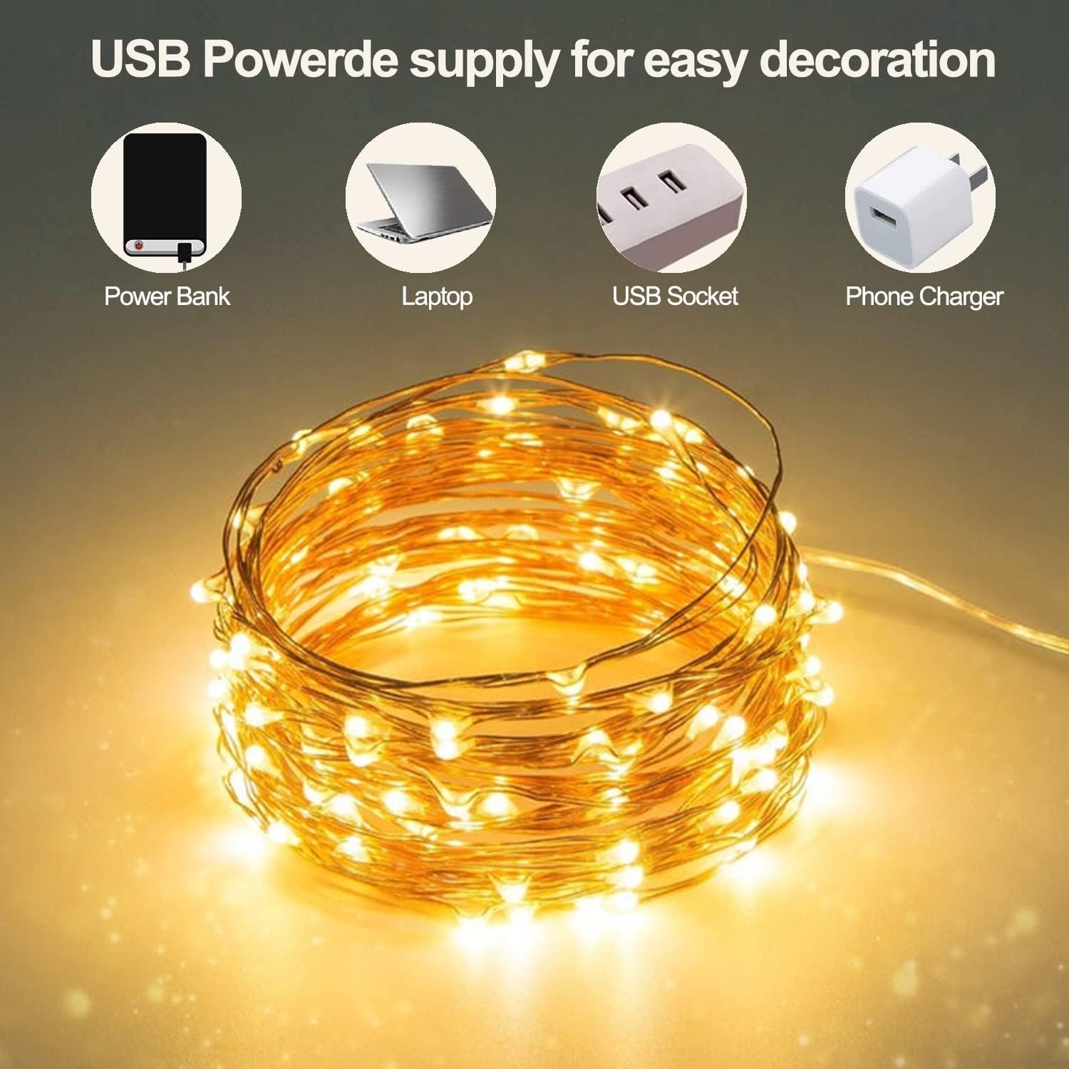 Tzftz Stringa Luci LED USB 10M (2 Pezzi) - immagine 3