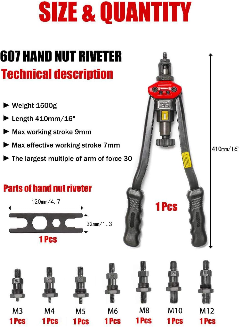 Rivettatrice Professionale a Mano 440mm - immagine 2