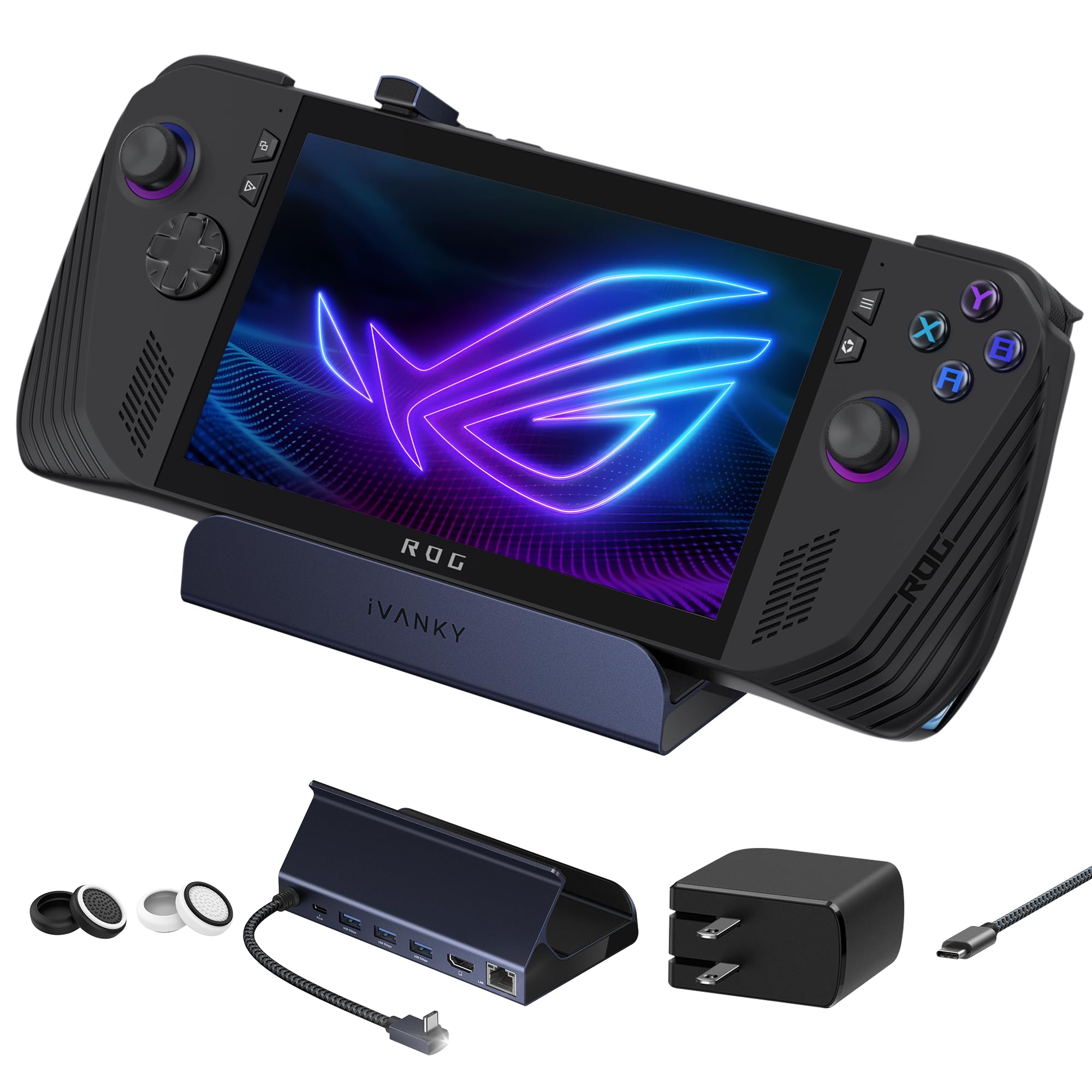 Ivanky 8-in-1 ROG Ally Dock con Caricatore PD 65W