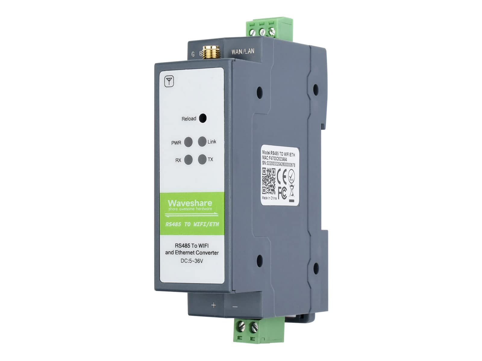 Waveshare RS485 to WiFi/Ethernet Module - Serial Server