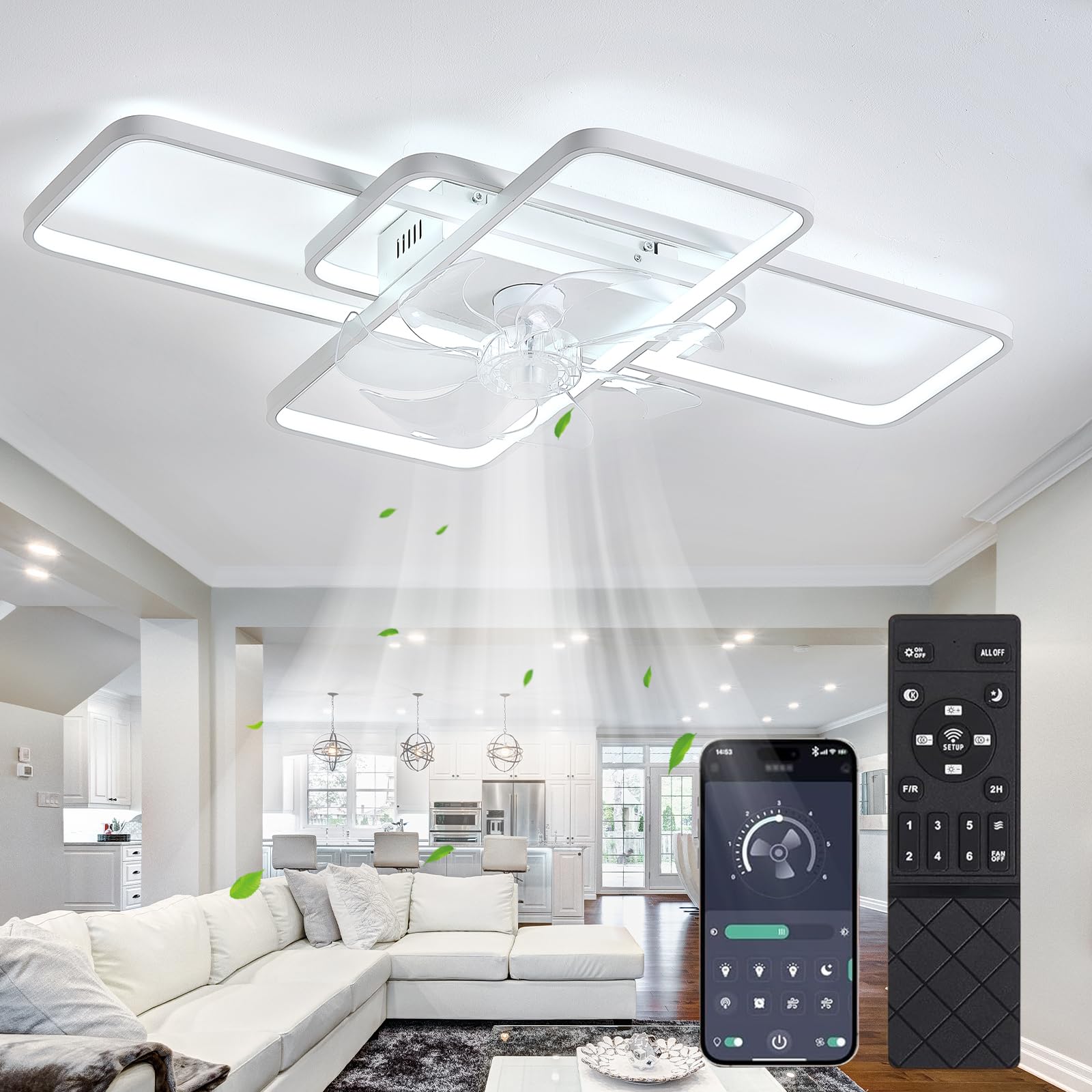 Ventilatore da Soffitto con Illuminazione LED 80W