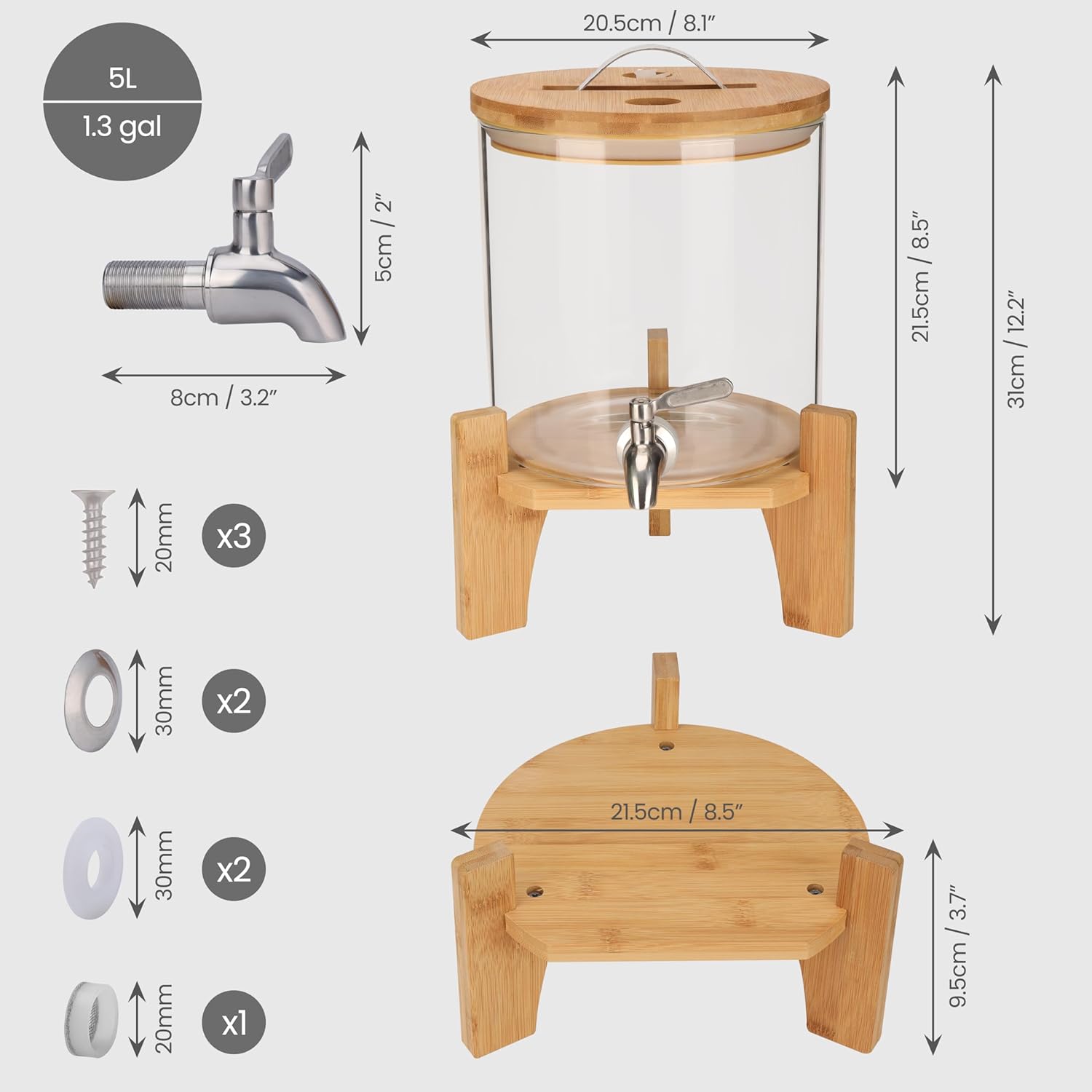 Belle Vous Dispenser Acqua 5L con Rubinetto - immagine 2