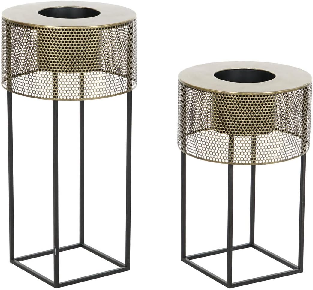 MACETERO SET 2 METAL 33X33X67 NEGRO - immagine 1