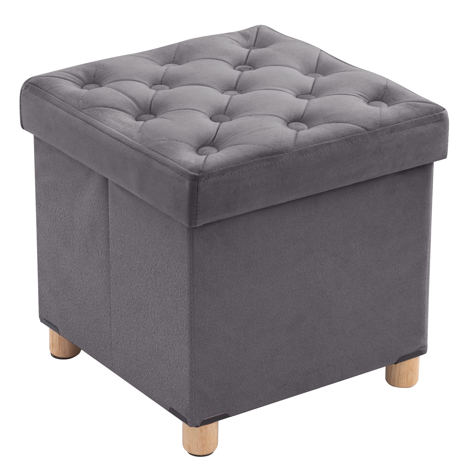 Brian & Dany Pouf Contenitore Pieghevole 40x40x40cm, Grigio