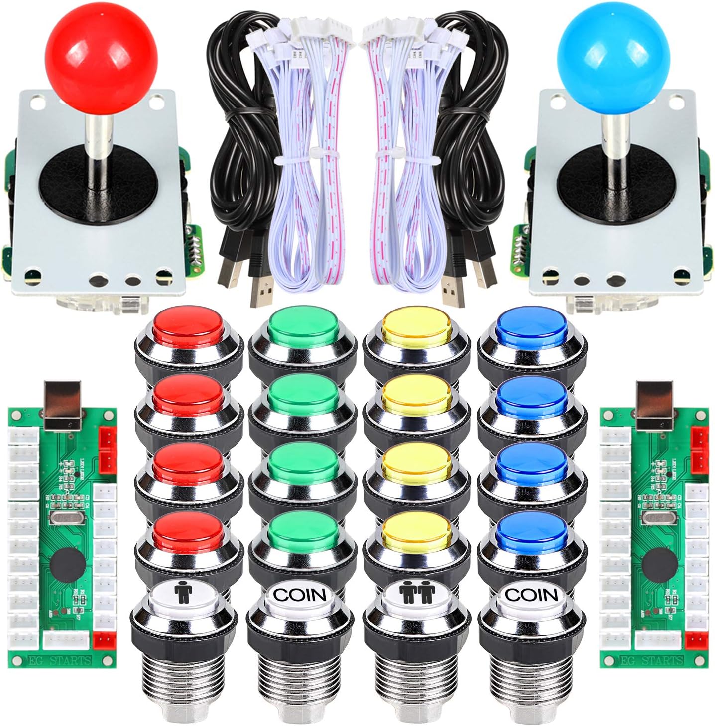 Eg Starts Kit Arcade Fai da Te 2 Giocatori USB Encoder - immagine 1