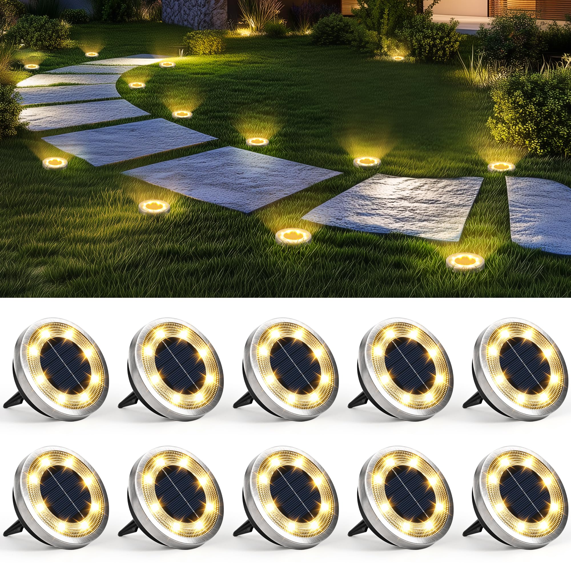Solpex Luci Solari da Giardino IP65, 10 Pezzi