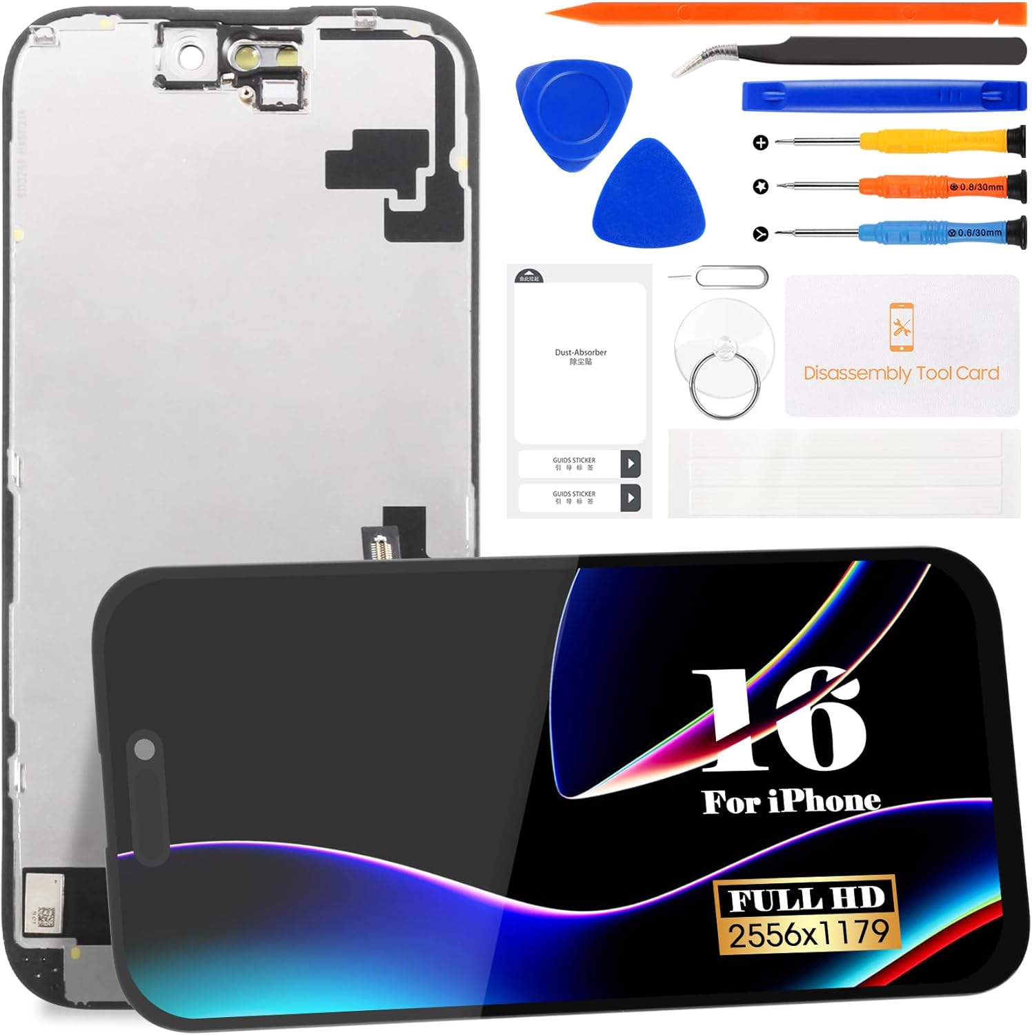 Incell - Display LCD per iPhone 16 A3287 (Nero) - immagine 1