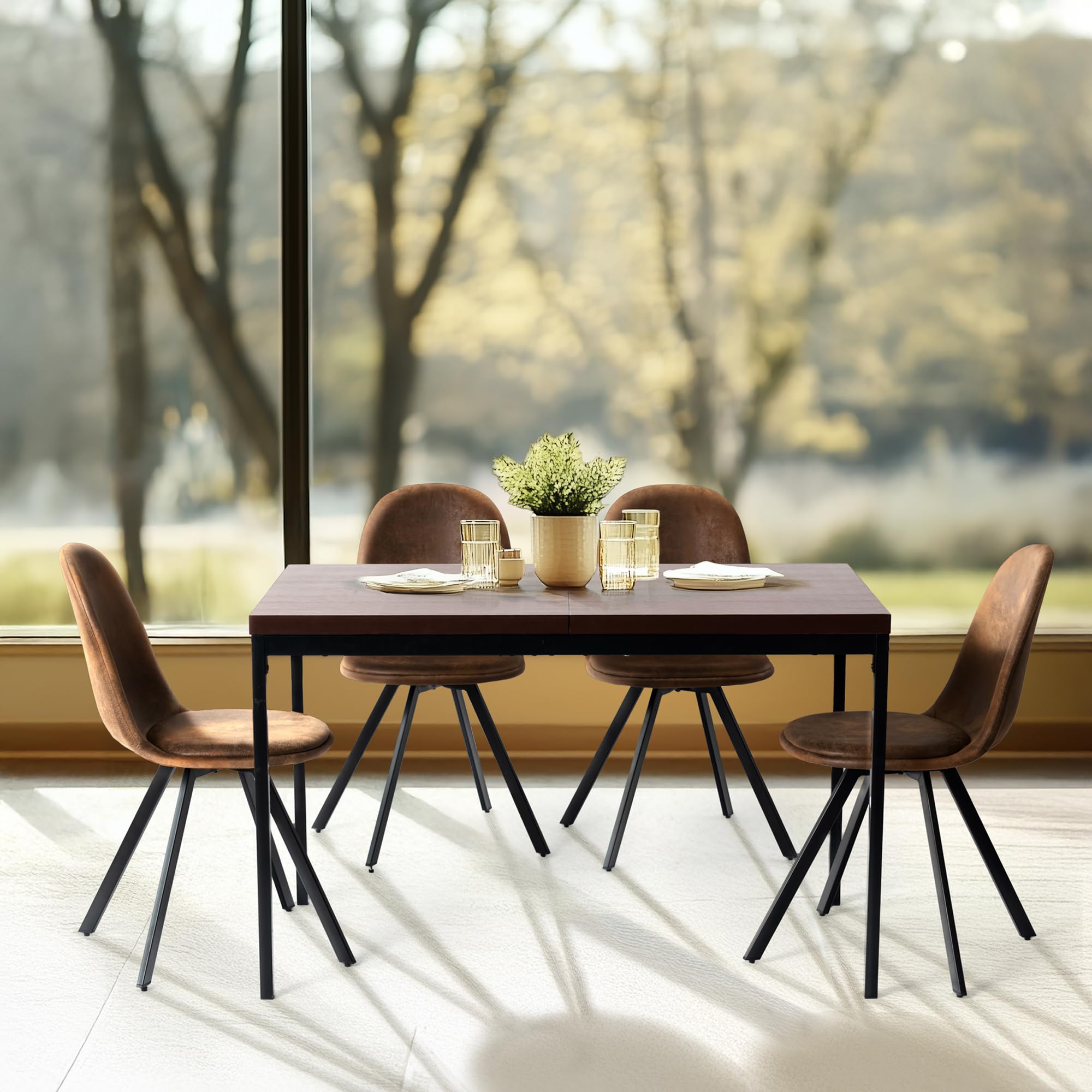 Furniturer Tavolo da Campeggio Pieghevole 120x70x75cm