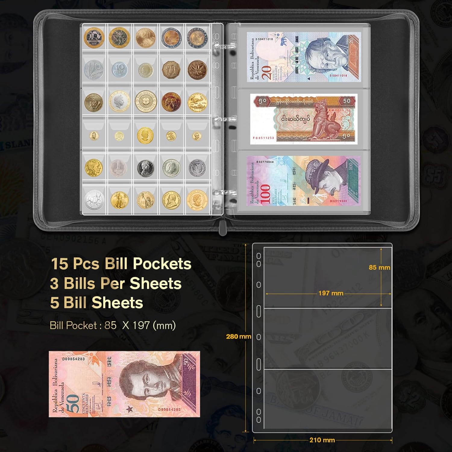 Joyhood Raccoglitore per Monete e Banconote - immagine 4