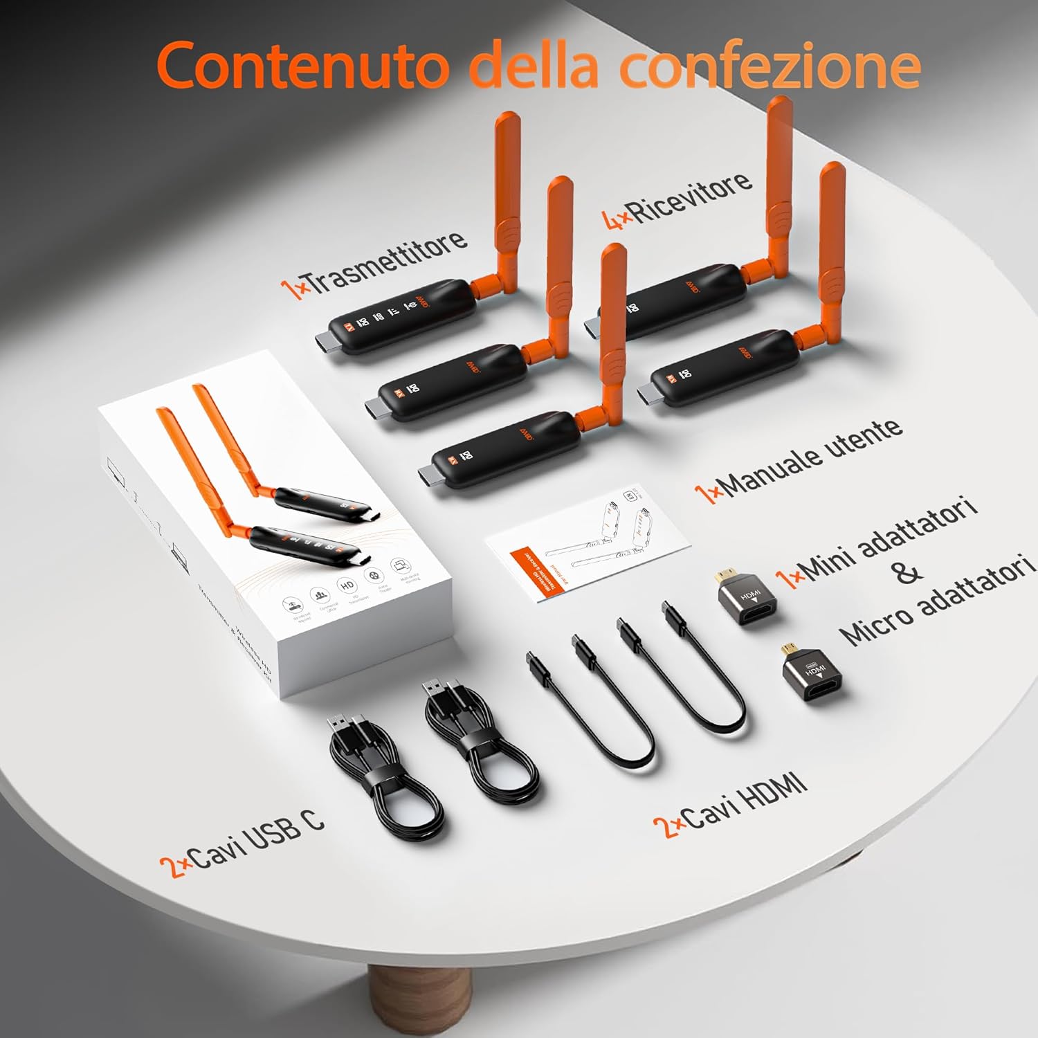 Aimibo Kit HDMI Wireless Multi-Schermo 1 TX & 4 RX - immagine 8