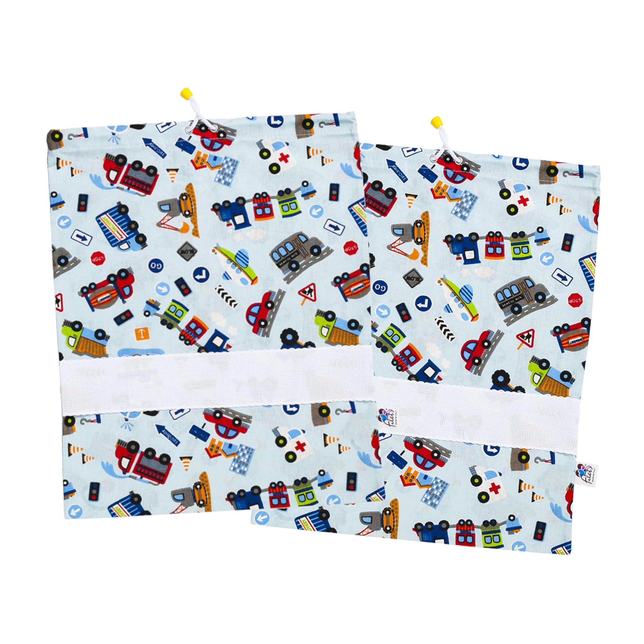 Filet - Set 2 Sacchetti Asilo in Cotone Stampato