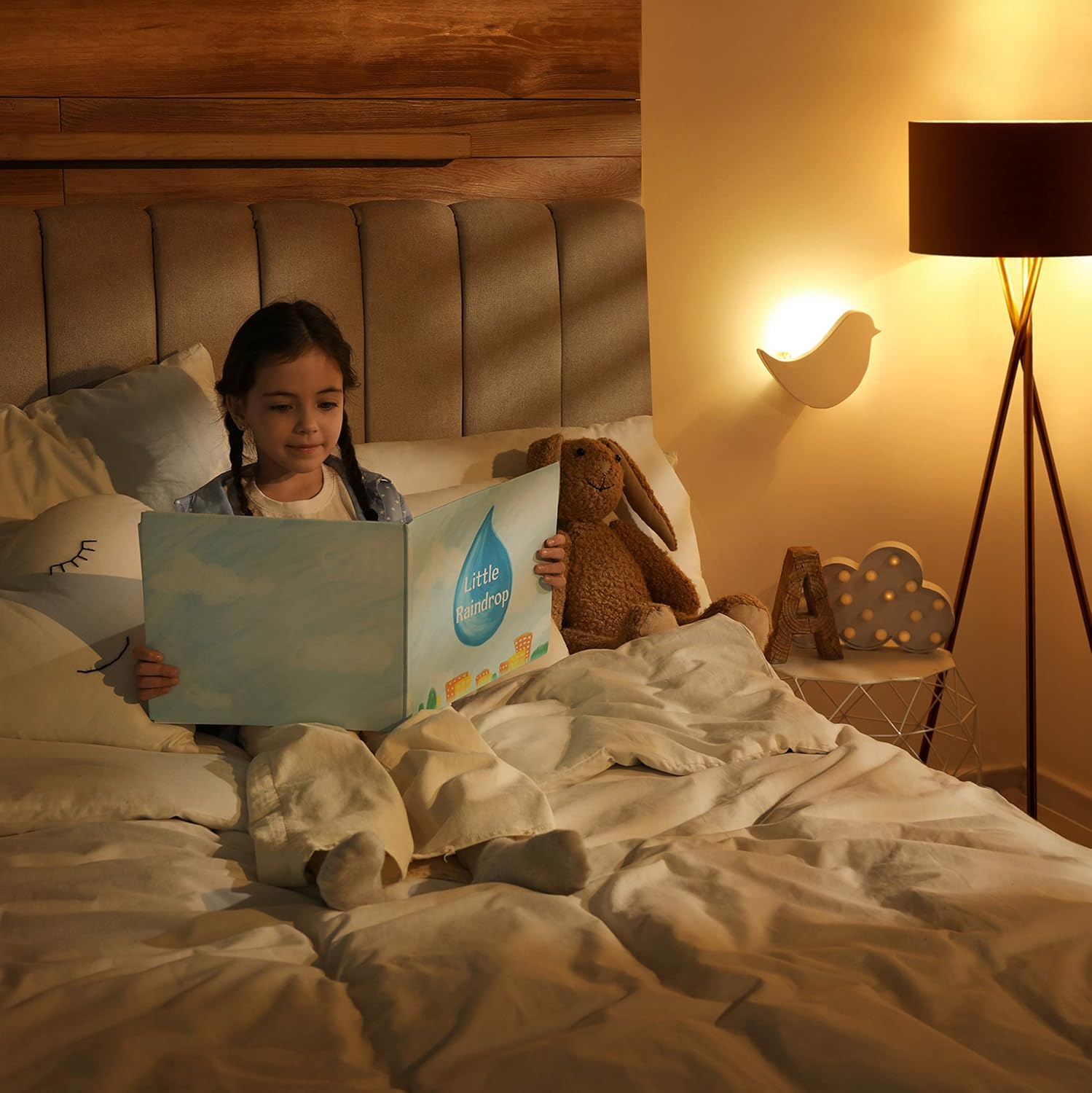 Relaxdays Lampada Treppiede da Terra H148,5cm, Oro Bianco - immagine 3