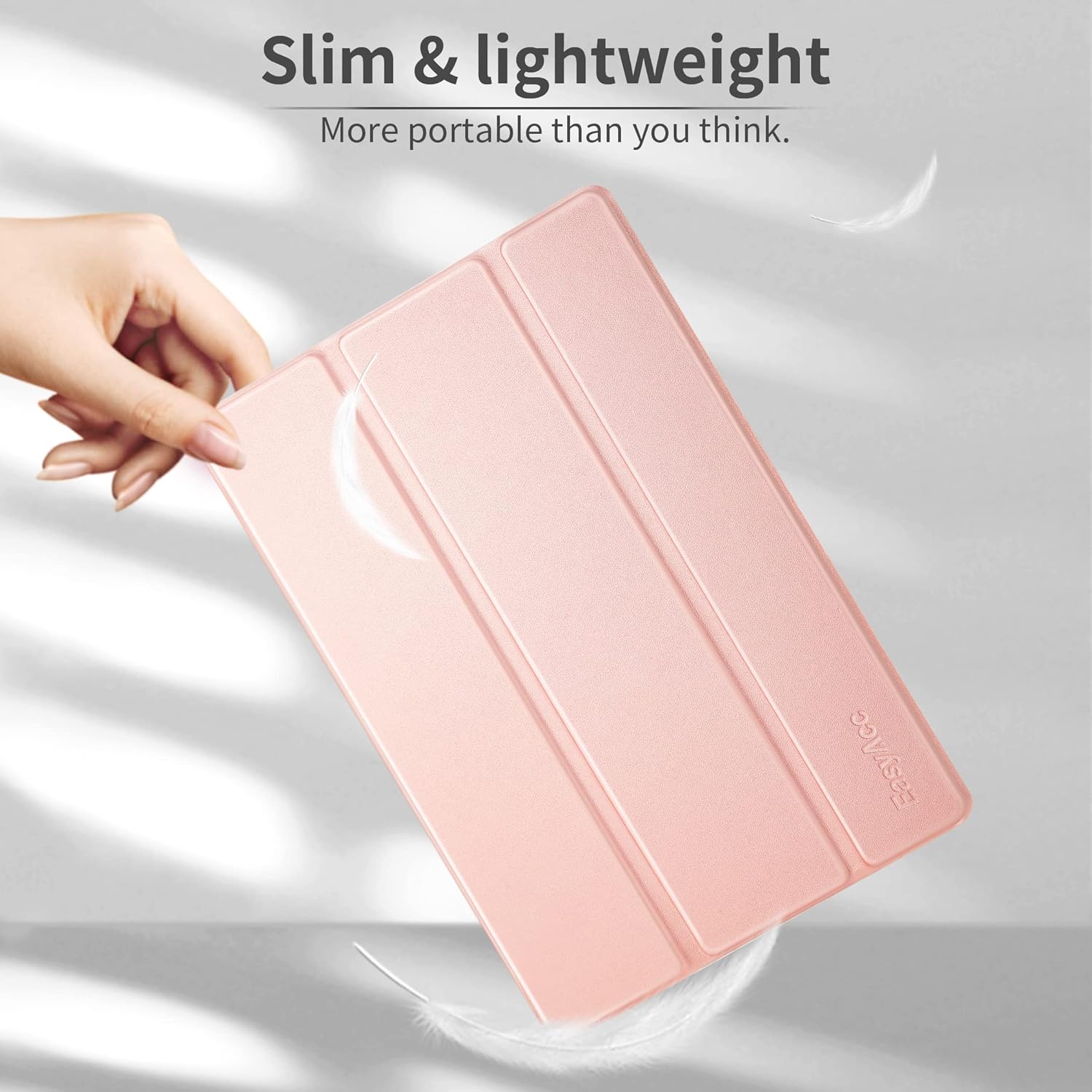 Easyacc Custodia Smart Cover per iPad 9.7 (2018/2017), Oro Rosa - immagine 5