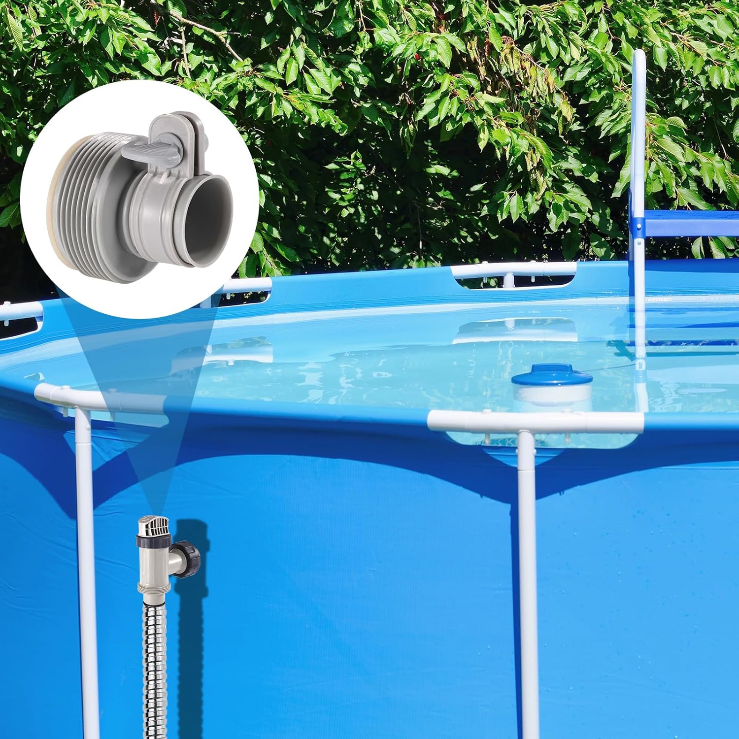 Valvola Stantuffo Piscina e Adattatore Tubo B - immagine 3