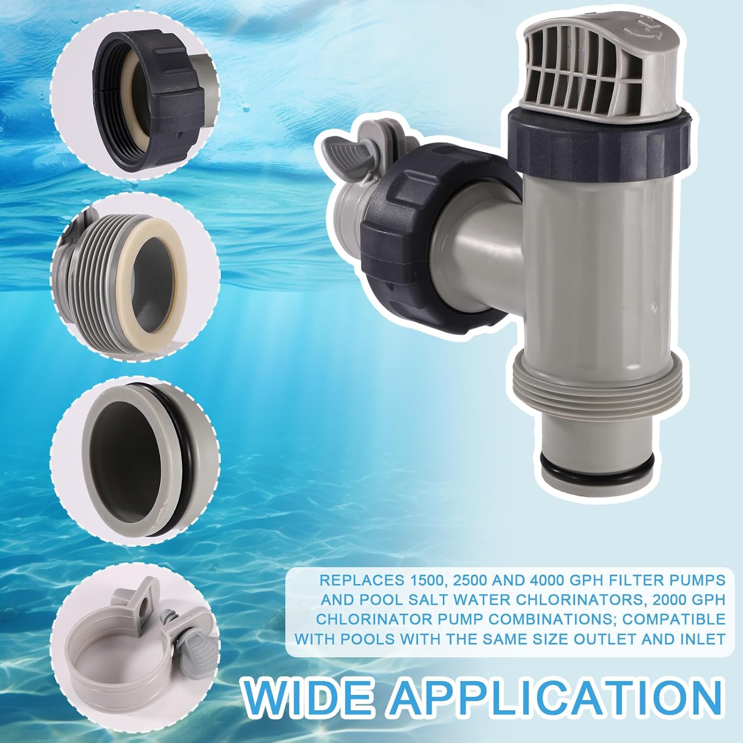 Valvola Stantuffo Piscina e Adattatore Tubo B - immagine 6