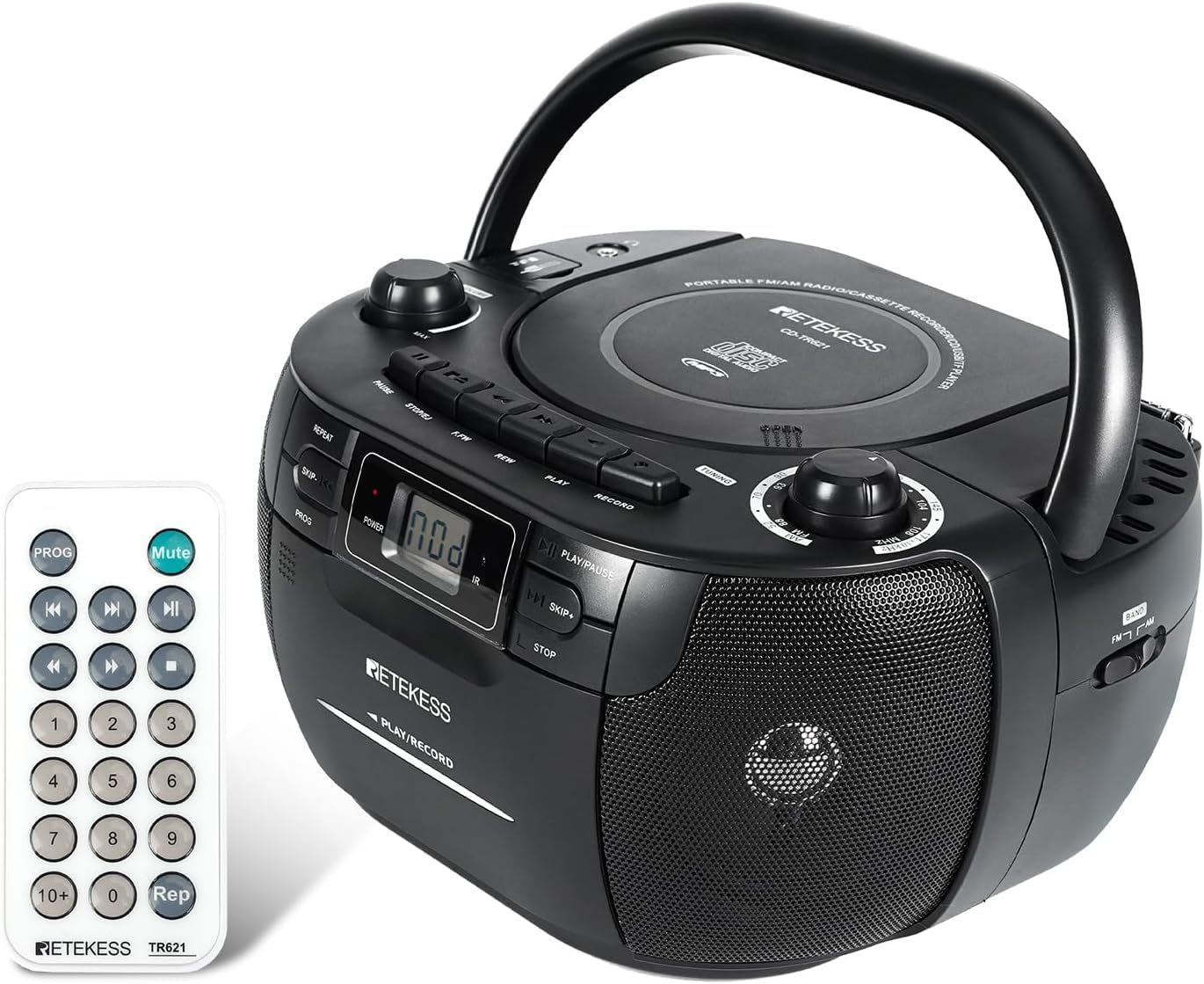 Retekess TR621 Radio Portatile Boombox FM AM, Nero
