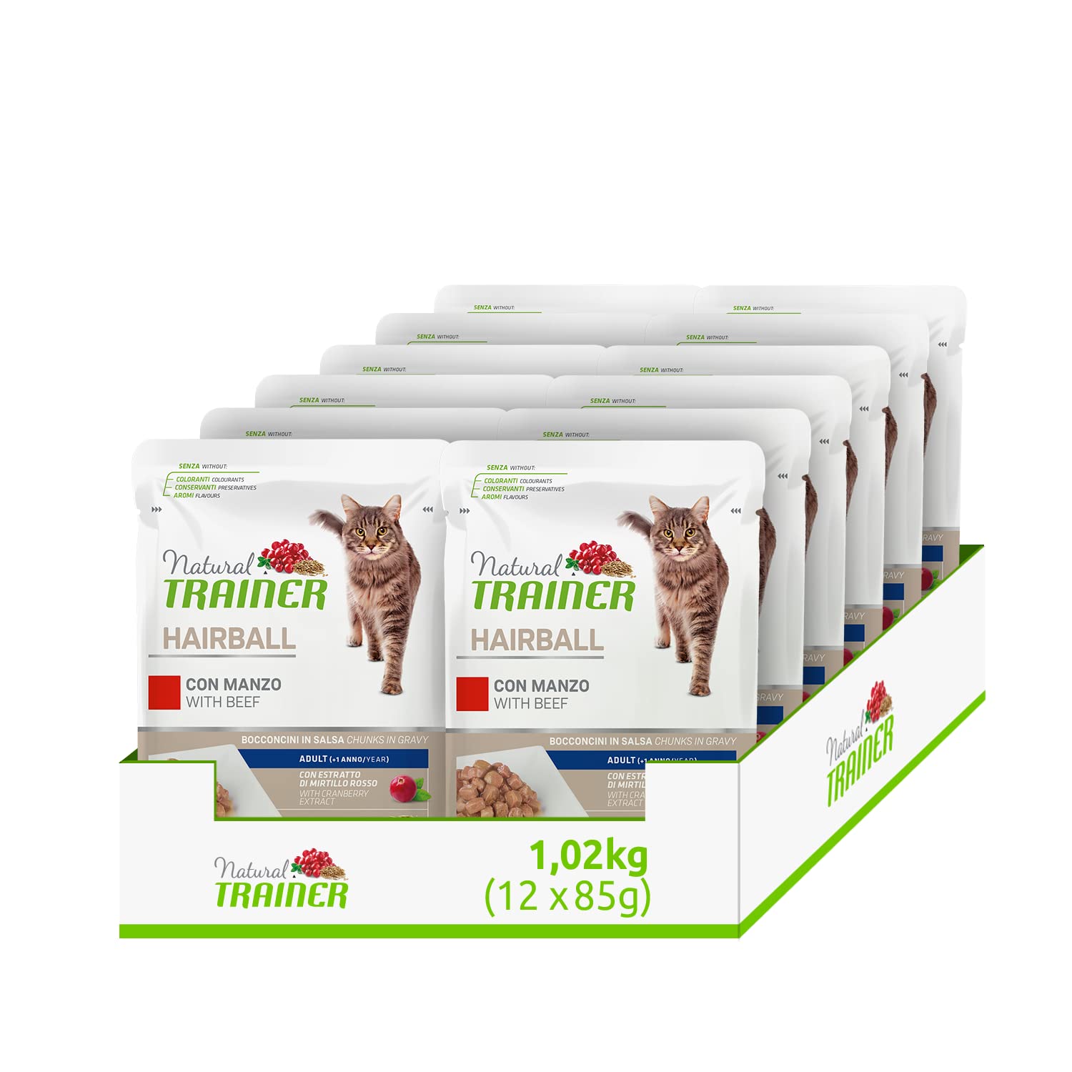 Natural Trainer Hairball Adult - Cibo Umido Gatti 1020gr