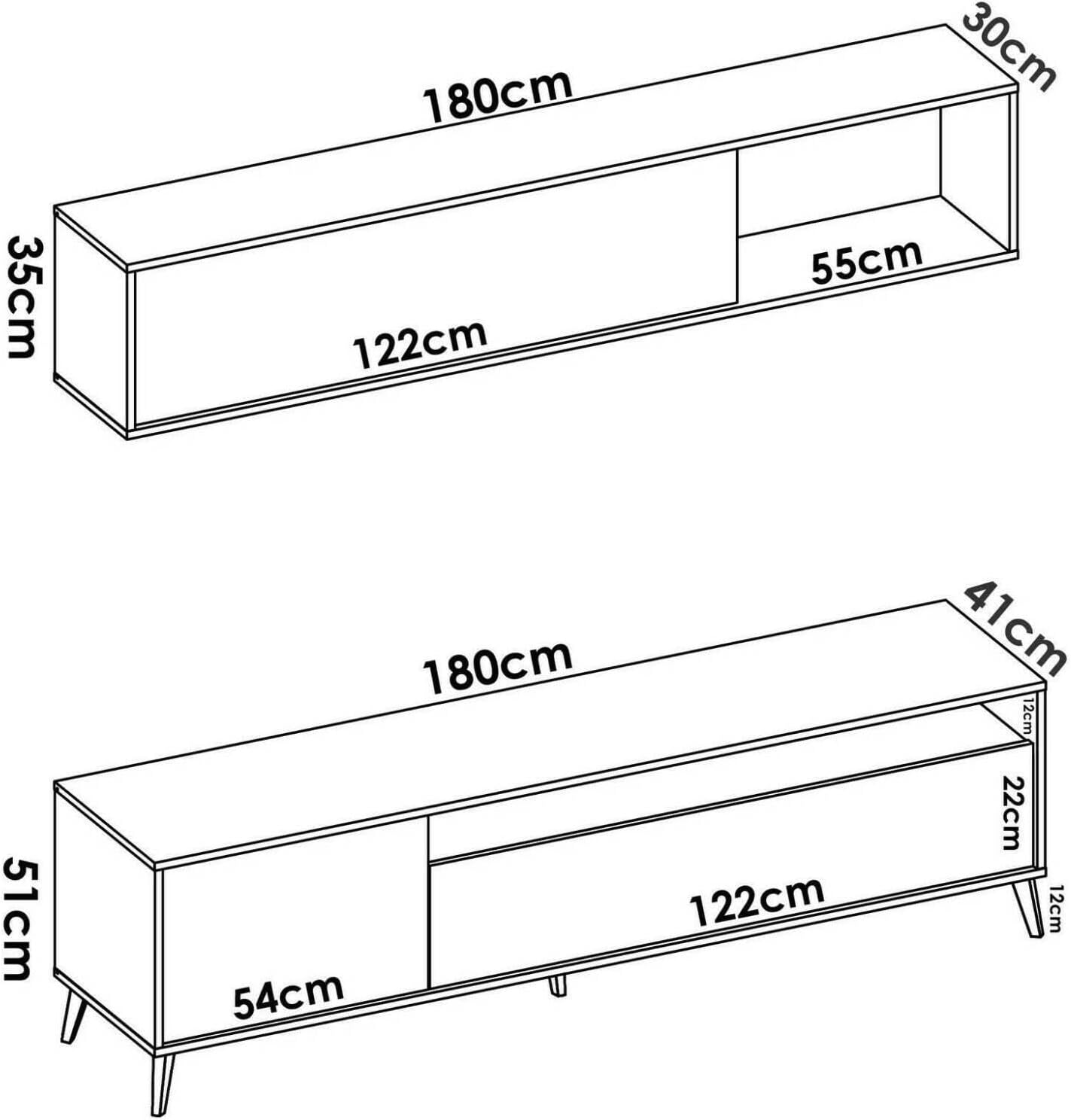Dmora Parete Attrezzata Tambo - Mobile Salotto Multiuso - immagine 3