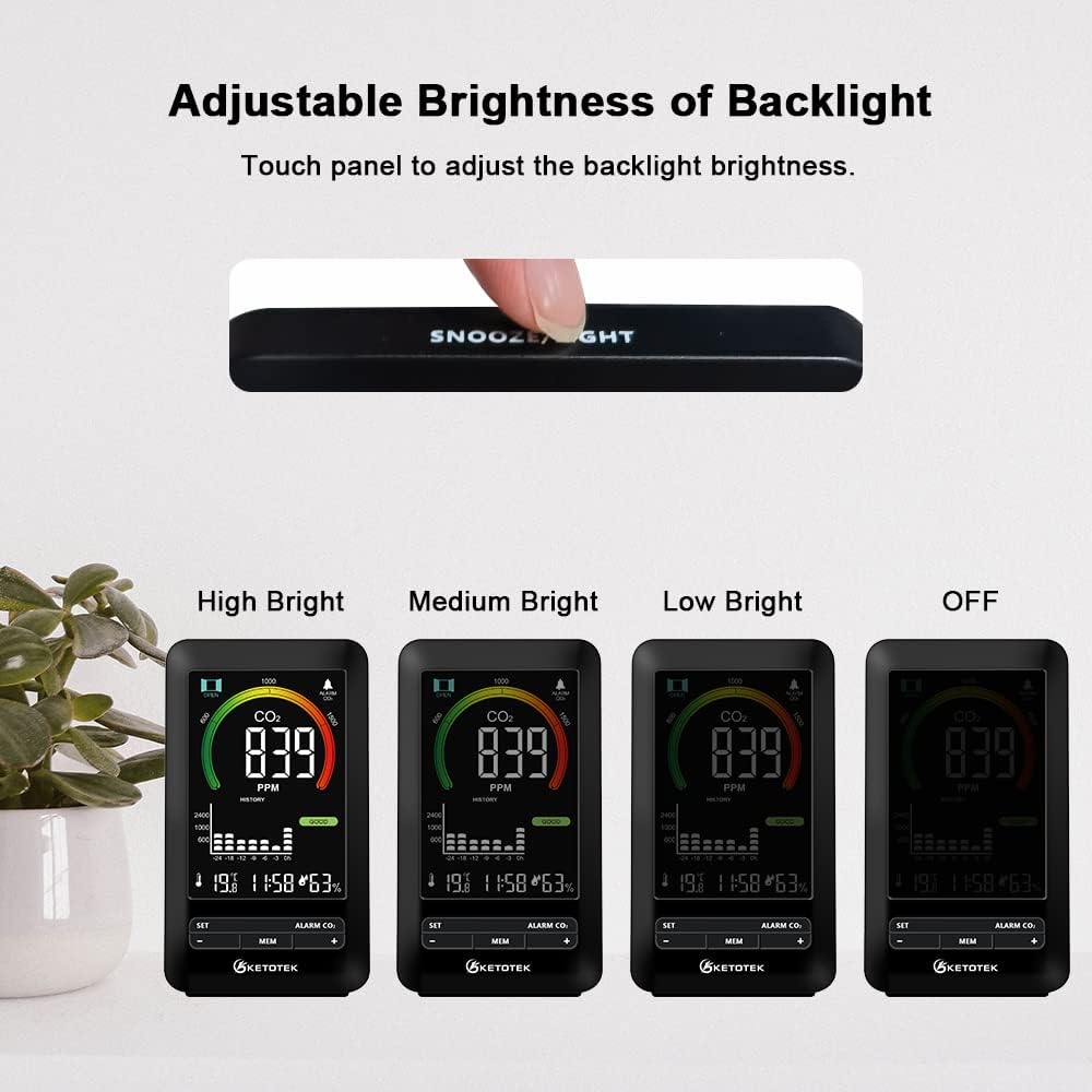 Ketotek Misuratore di CO2 per Interni con Allarme - immagine 4