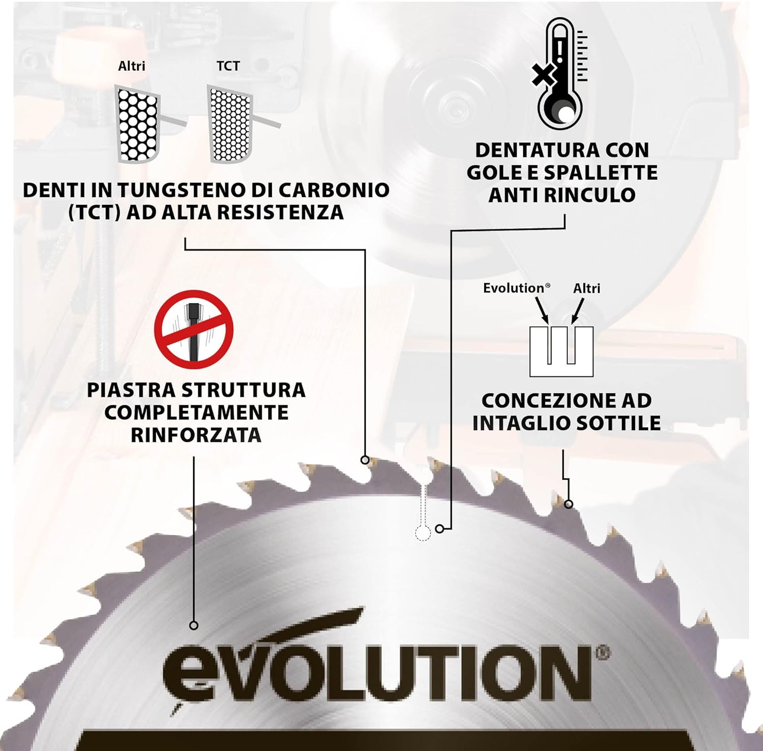 Evolution - Lama per Legno Pregiato 255mm - immagine 4
