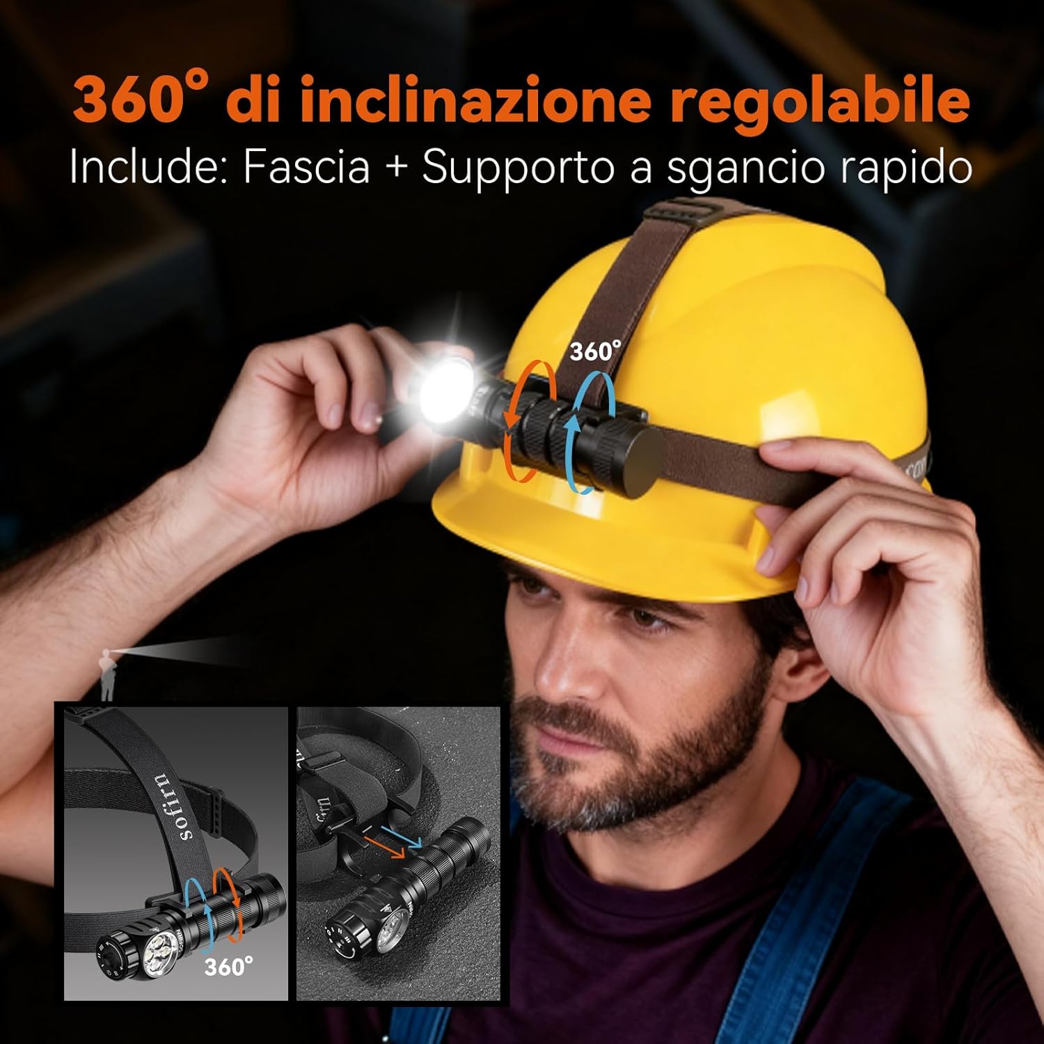 Sofirn HS43 Lampada Frontale 3200LM con Luce Rossa - immagine 5