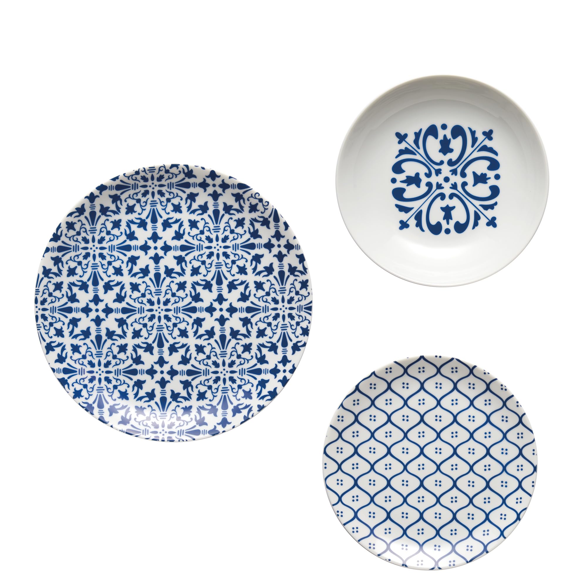 Guzzini LE MAIOLICHE - Set 6 Posti Tavola, Blu Mediterraneo