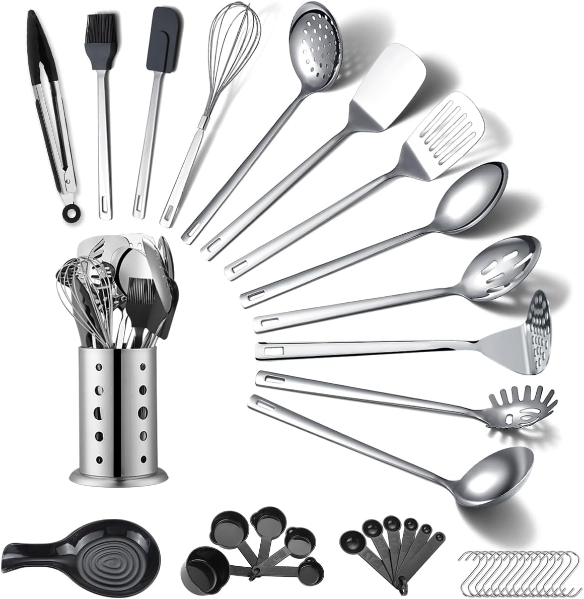 Set Utensili da Cucina in Acciaio Inossidabile 40 Pezzi - immagine 1