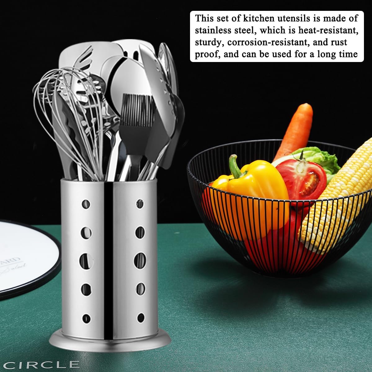 Set Utensili da Cucina in Acciaio Inossidabile 40 Pezzi - immagine 4