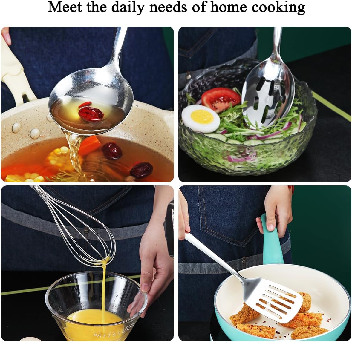 Set Utensili da Cucina in Acciaio Inossidabile 40 Pezzi - immagine 6