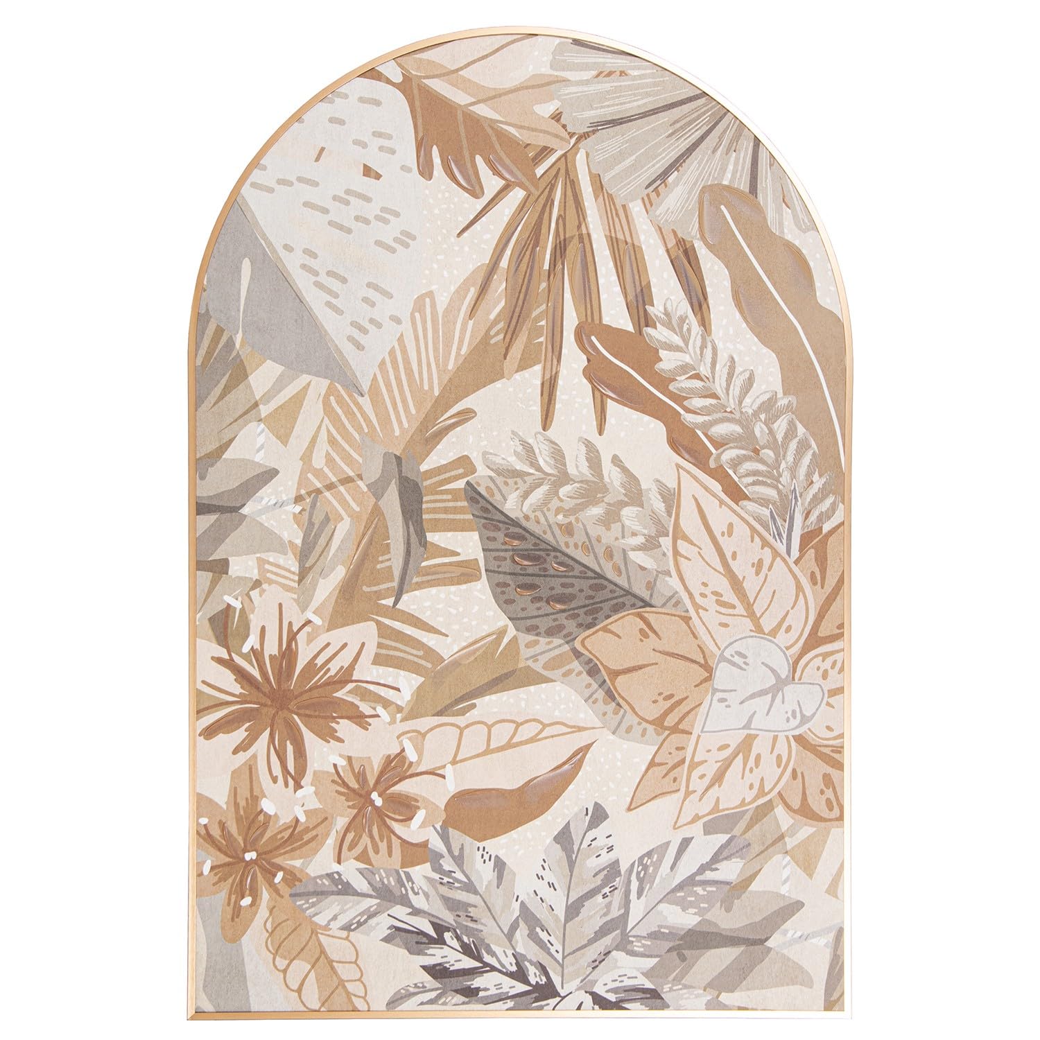 DRW Quadro Tela Stile Arco Fiori e Piante 120.8x80.8x4 cm