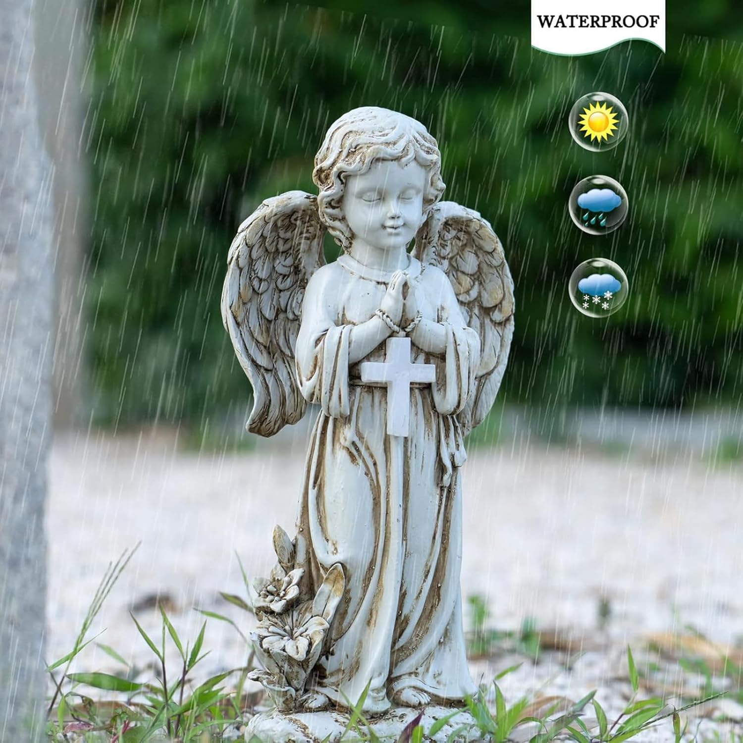 Statua da Giardino Angelo Custode 31cm - immagine 4