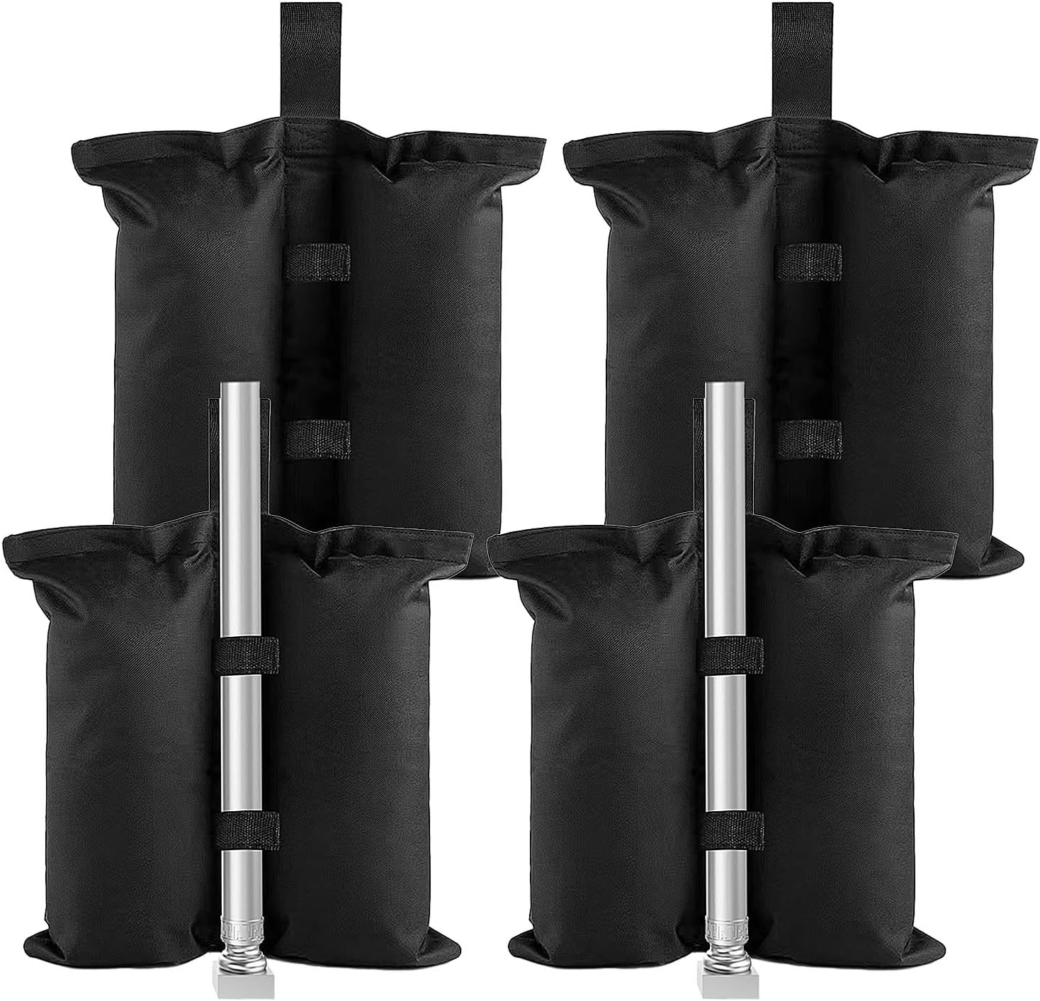 Pesi per Gazebo - 4 Pezzi Sacchi di Sabbia, Nero - immagine 1