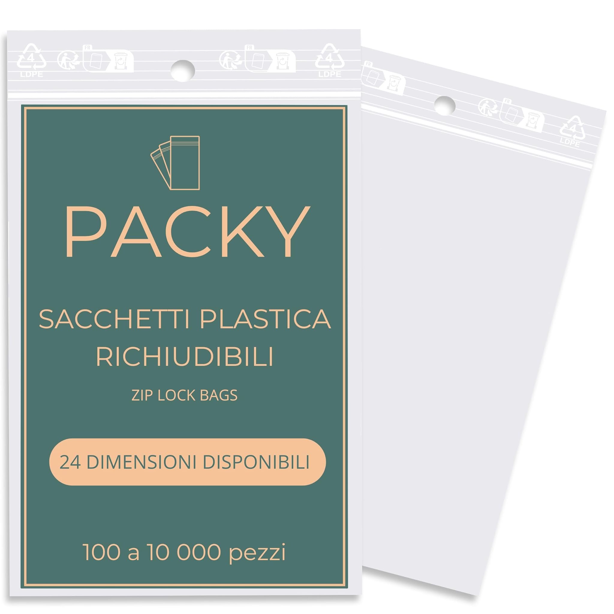 Packy - Bustine Trasparenti Richiudibili 16x28 cm (1000 pz)