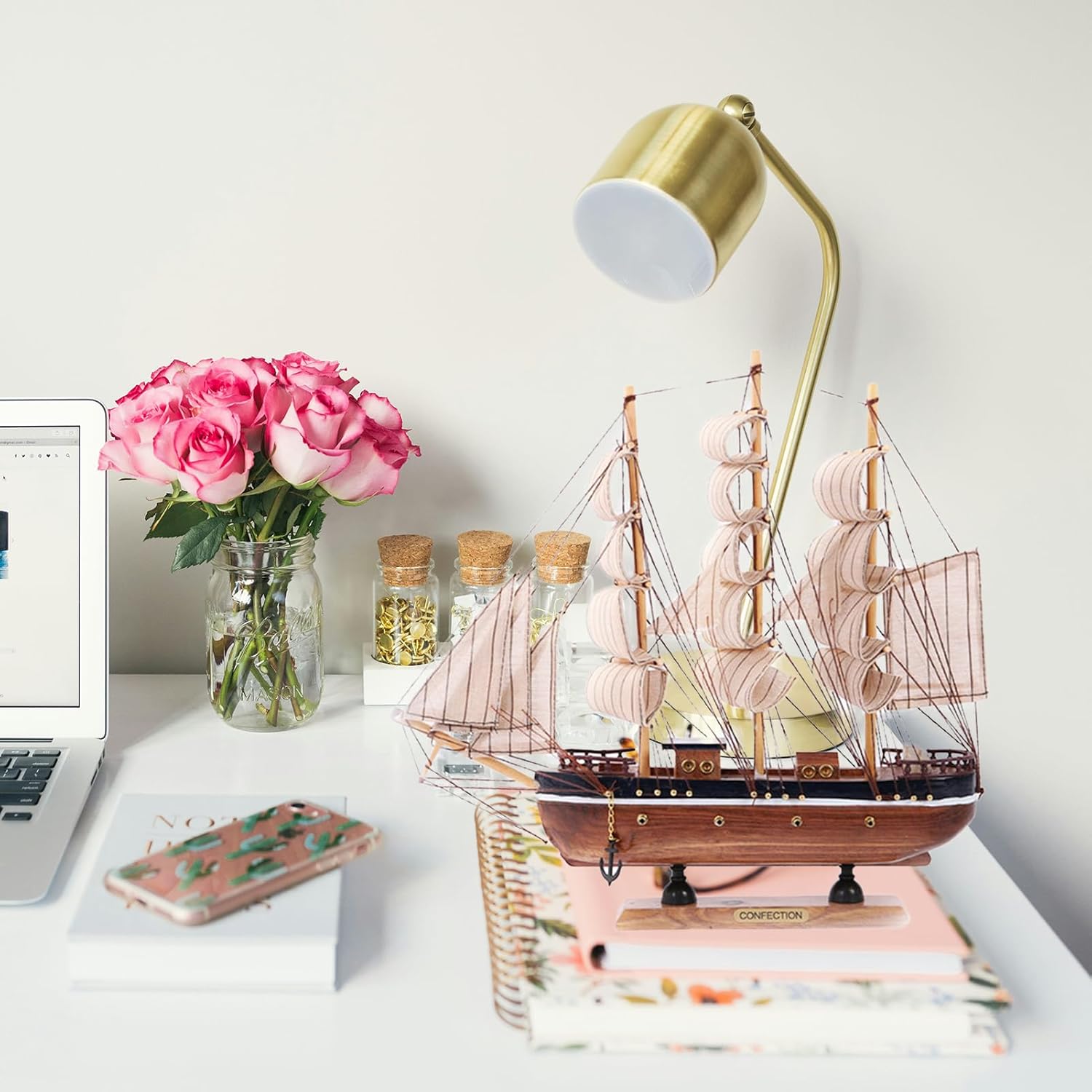 Stgbcst Modello di Barca a Vela in Legno 34cm - immagine 5