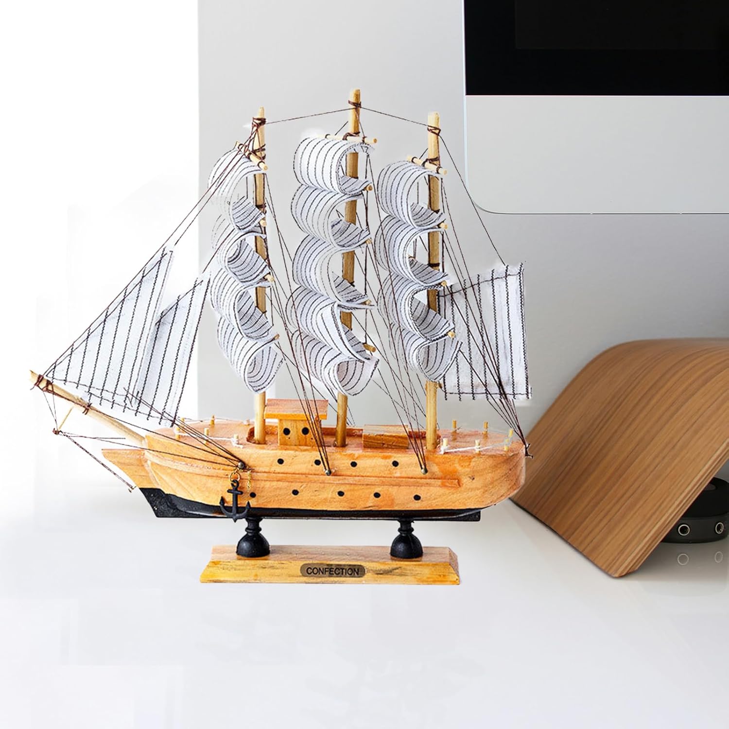 Stgbcst Modello di Barca a Vela in Legno 34cm - immagine 8