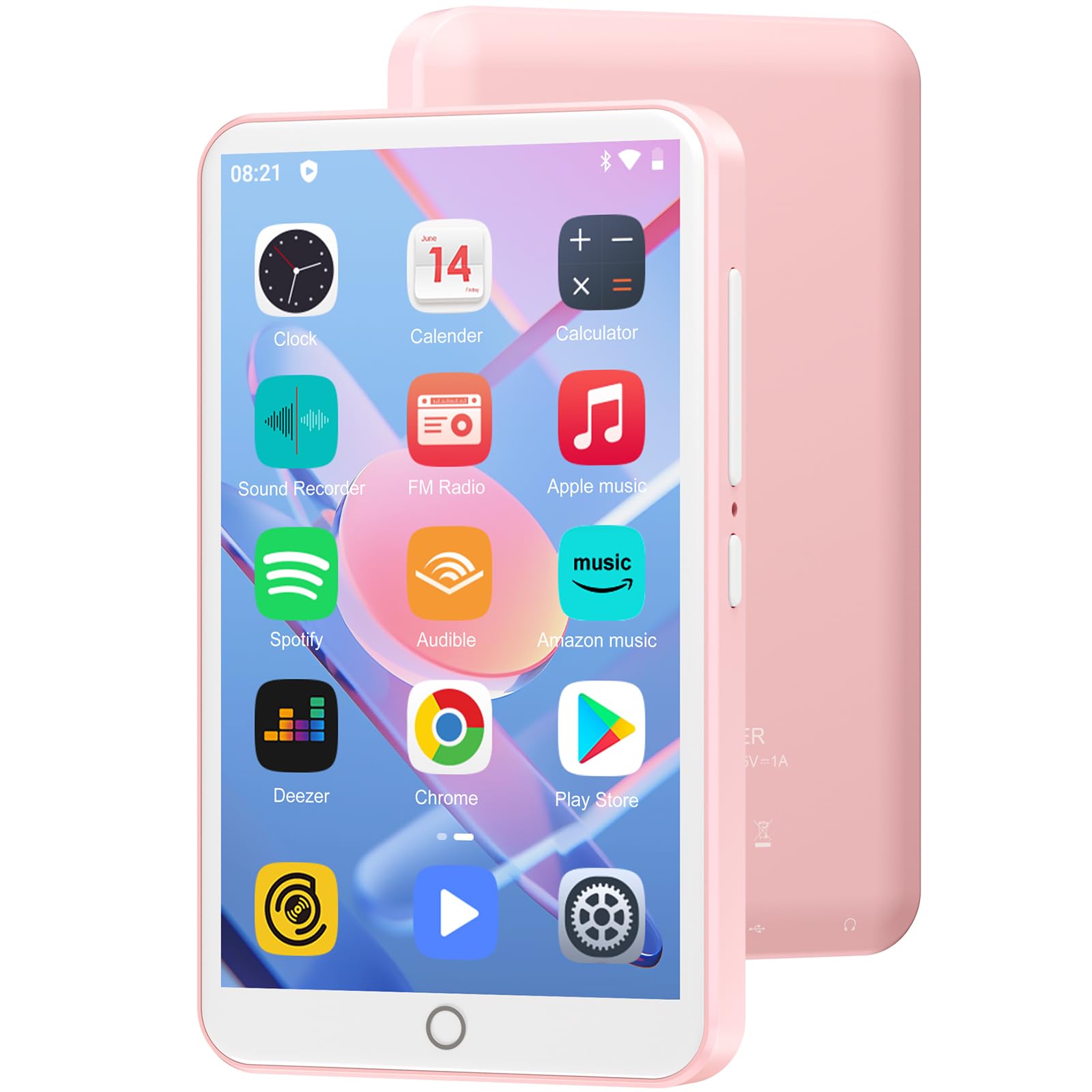 Oilsky Lettore MP3 con Bluetooth e WiFi 80GB, Rosa