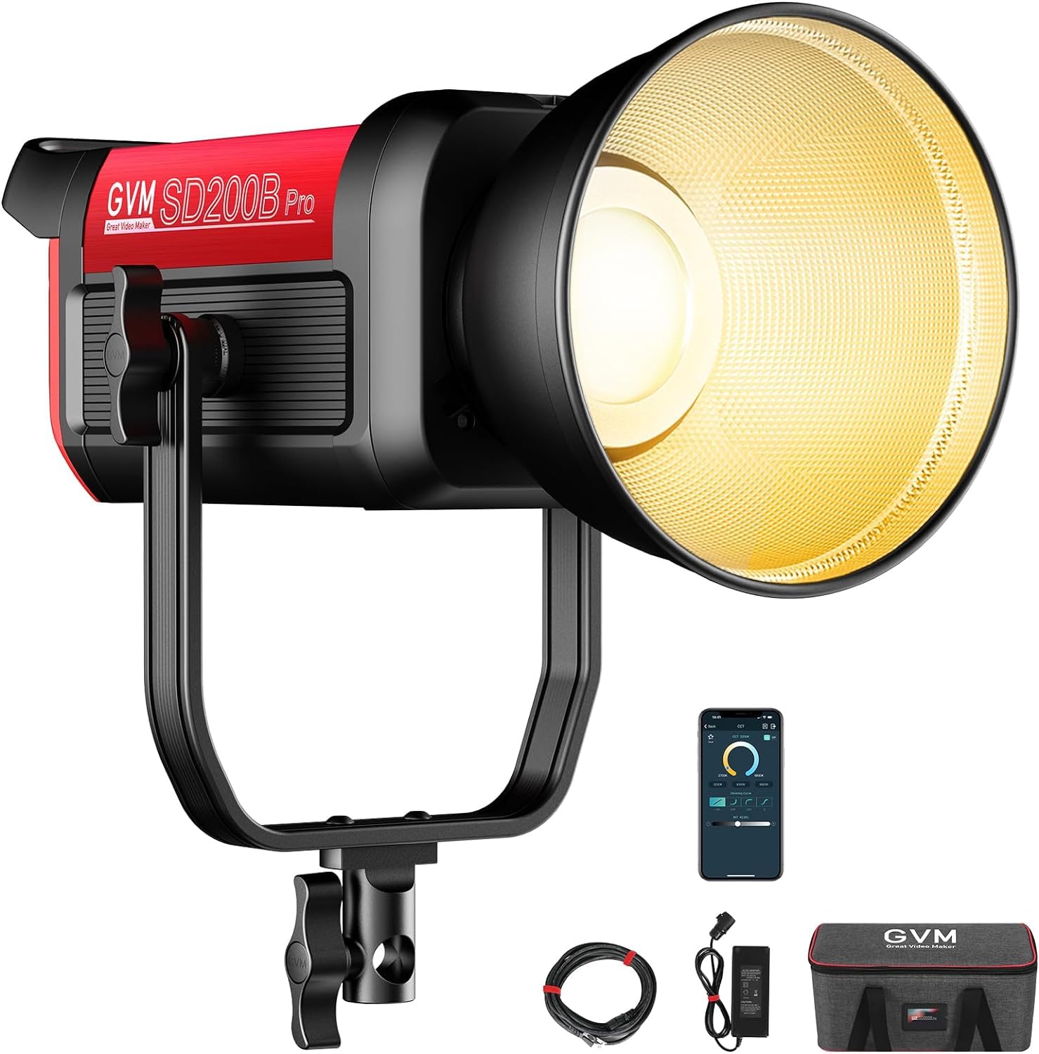 GVM PRO SD200B LED Video Lampada COB Bowens 200W