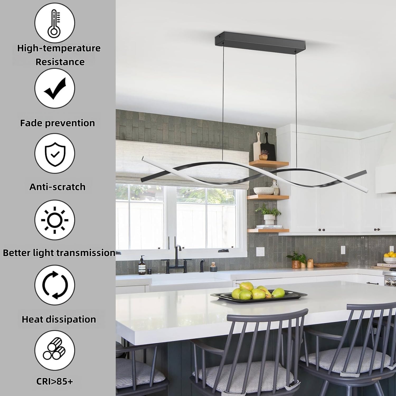 Lampadari Moderni LED Dimmerabili con Telecomando 150cm - immagine 4